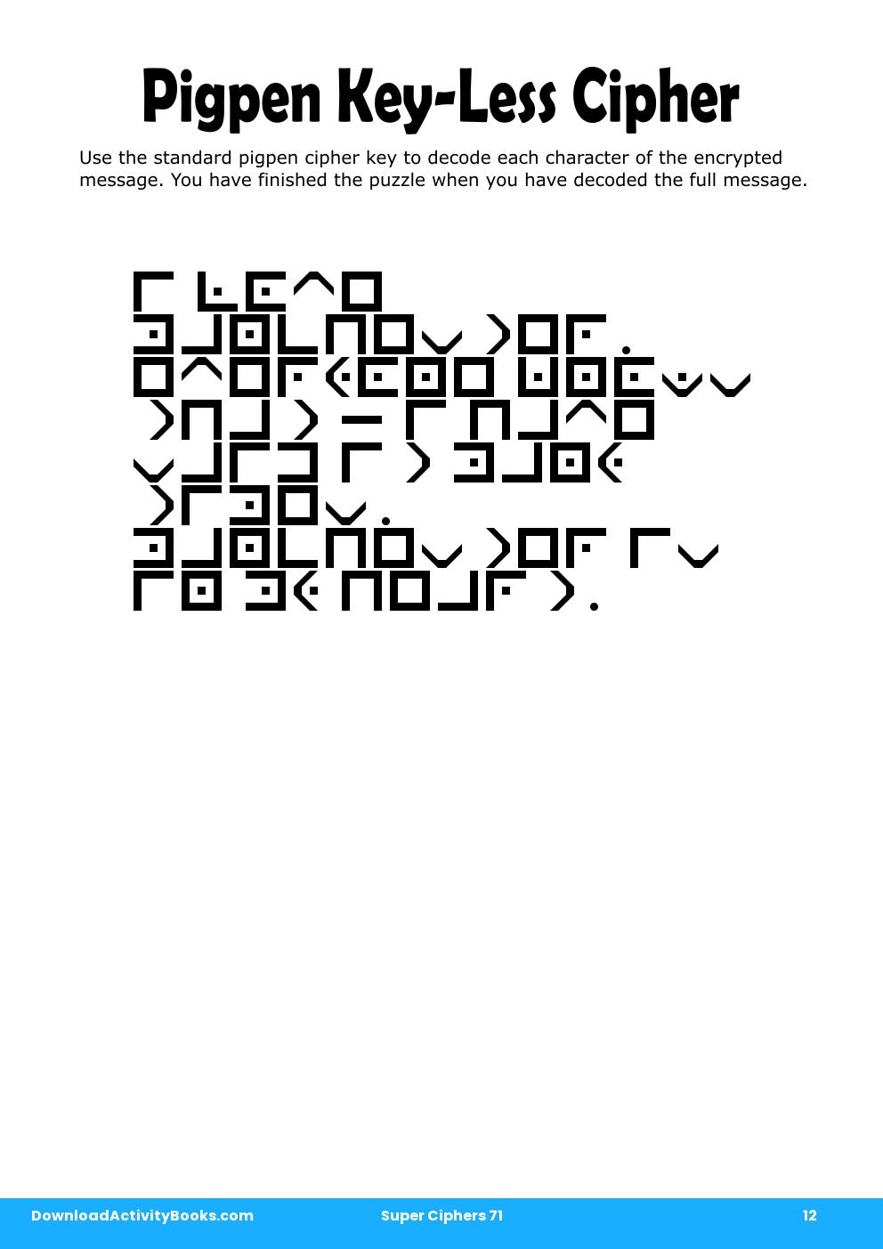 Pigpen Cipher In Super Ciphers 74