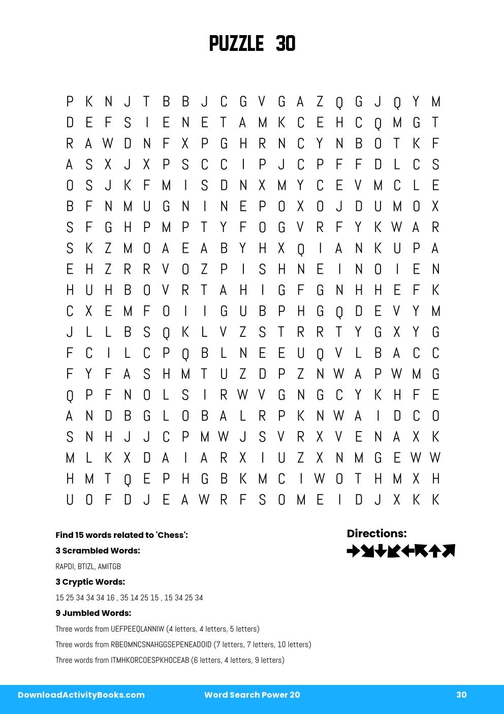 Chess Word Search Puzzle