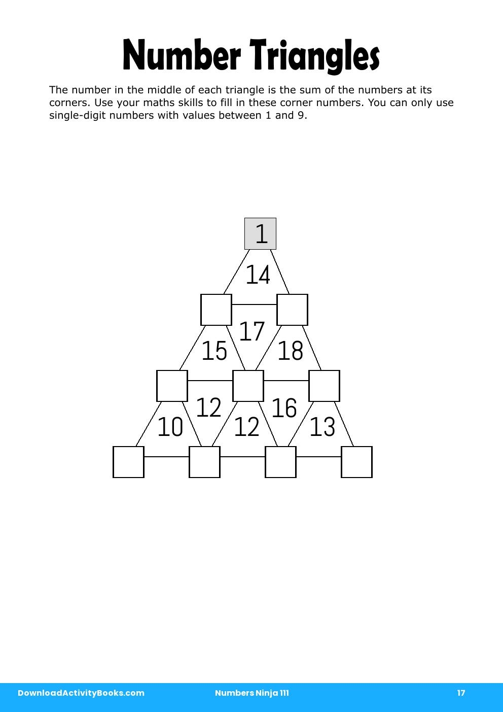 Number Triangles in Numbers Ninja 111