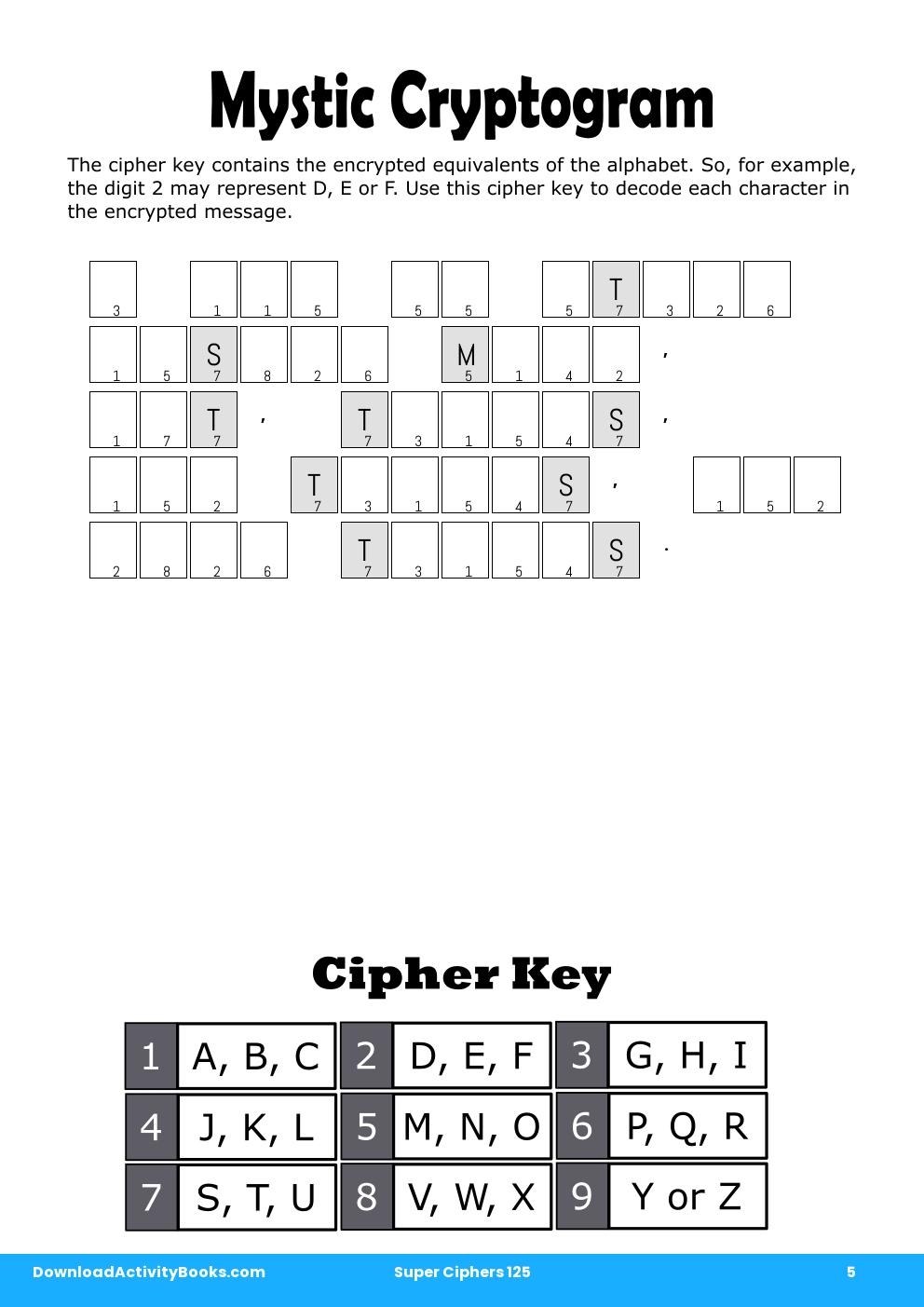 Mystic Cryptogram in Super Ciphers 125