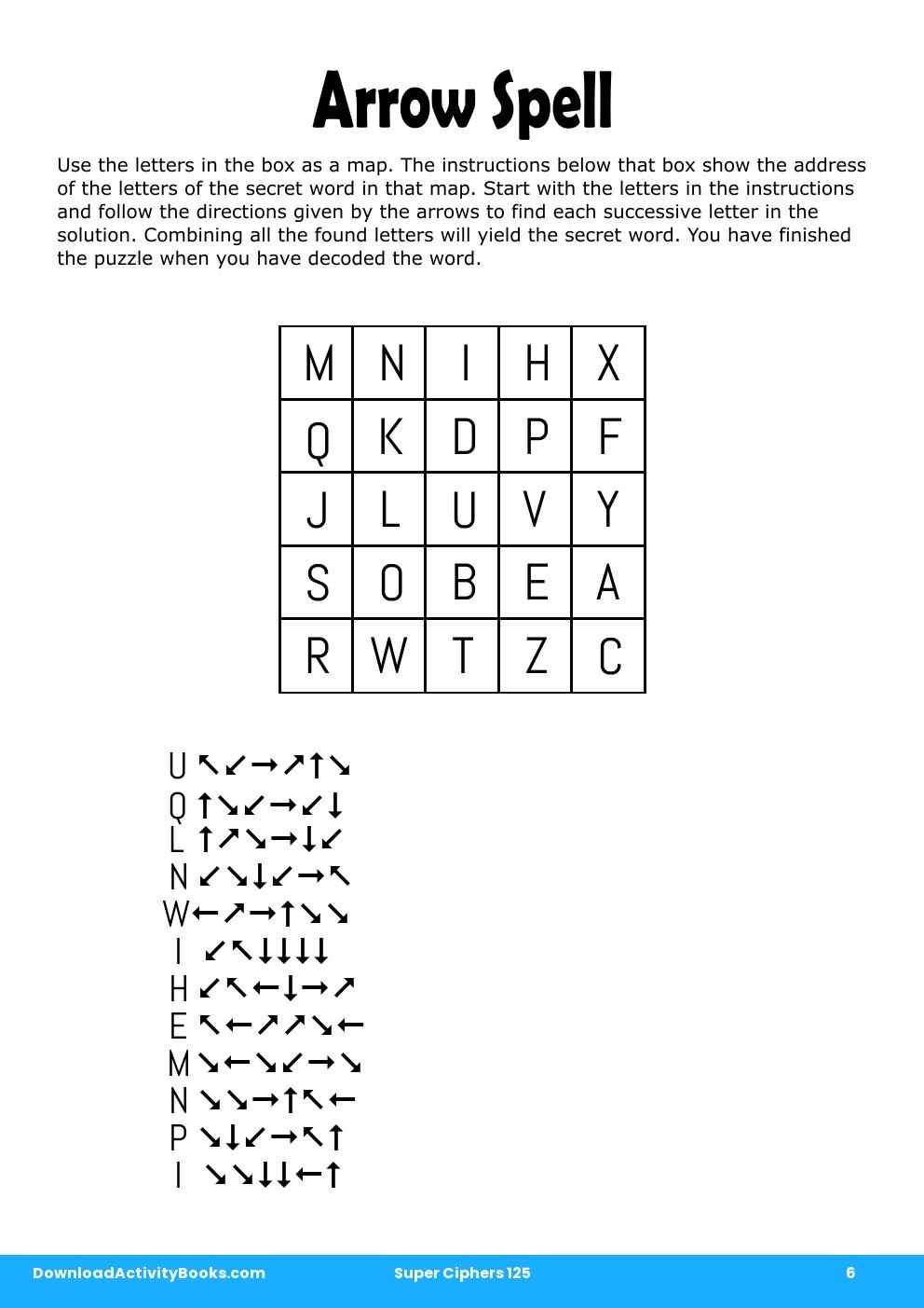 Arrow Spell in Super Ciphers 125