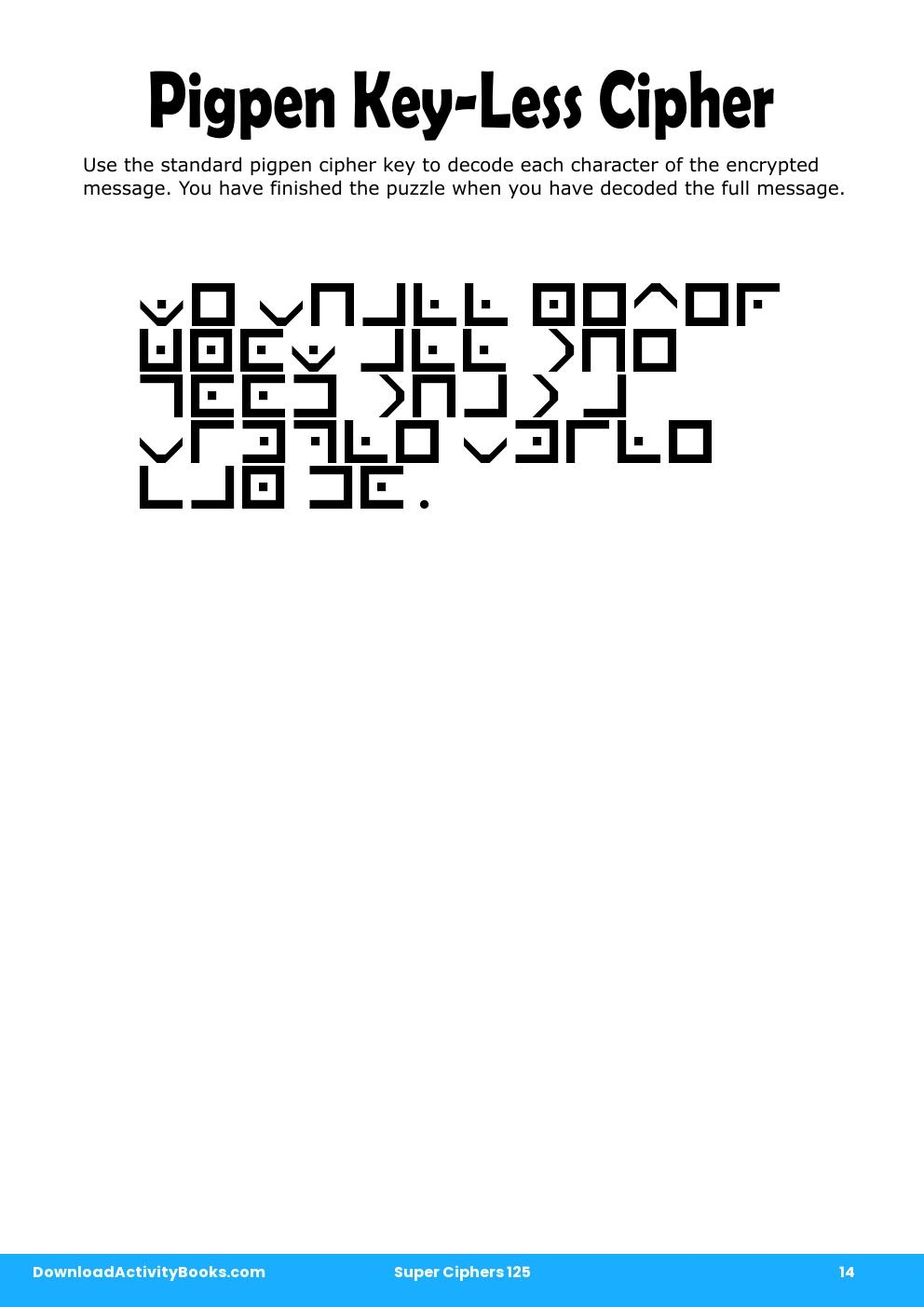 Pigpen Cipher in Super Ciphers 125