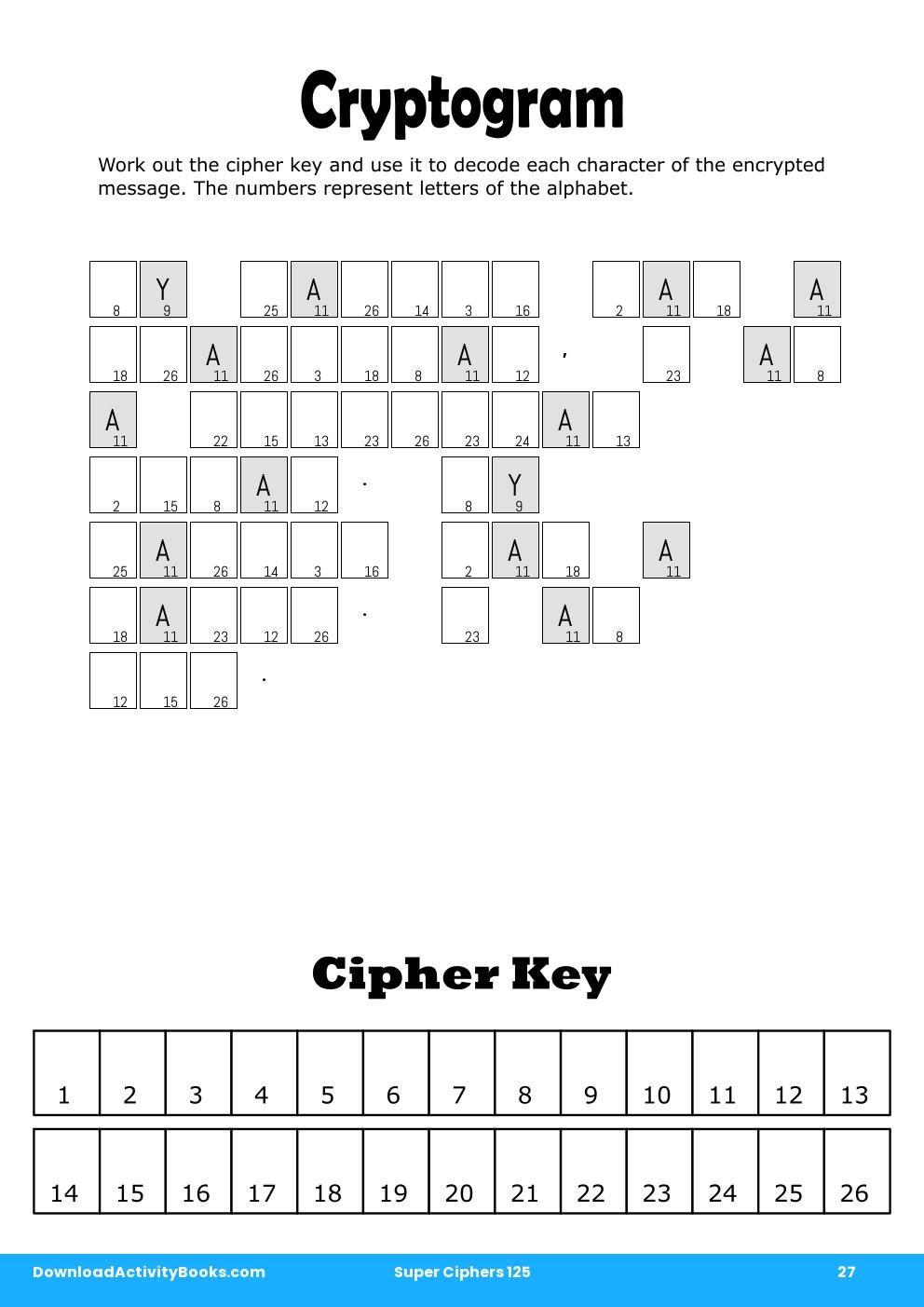 Cryptogram in Super Ciphers 125
