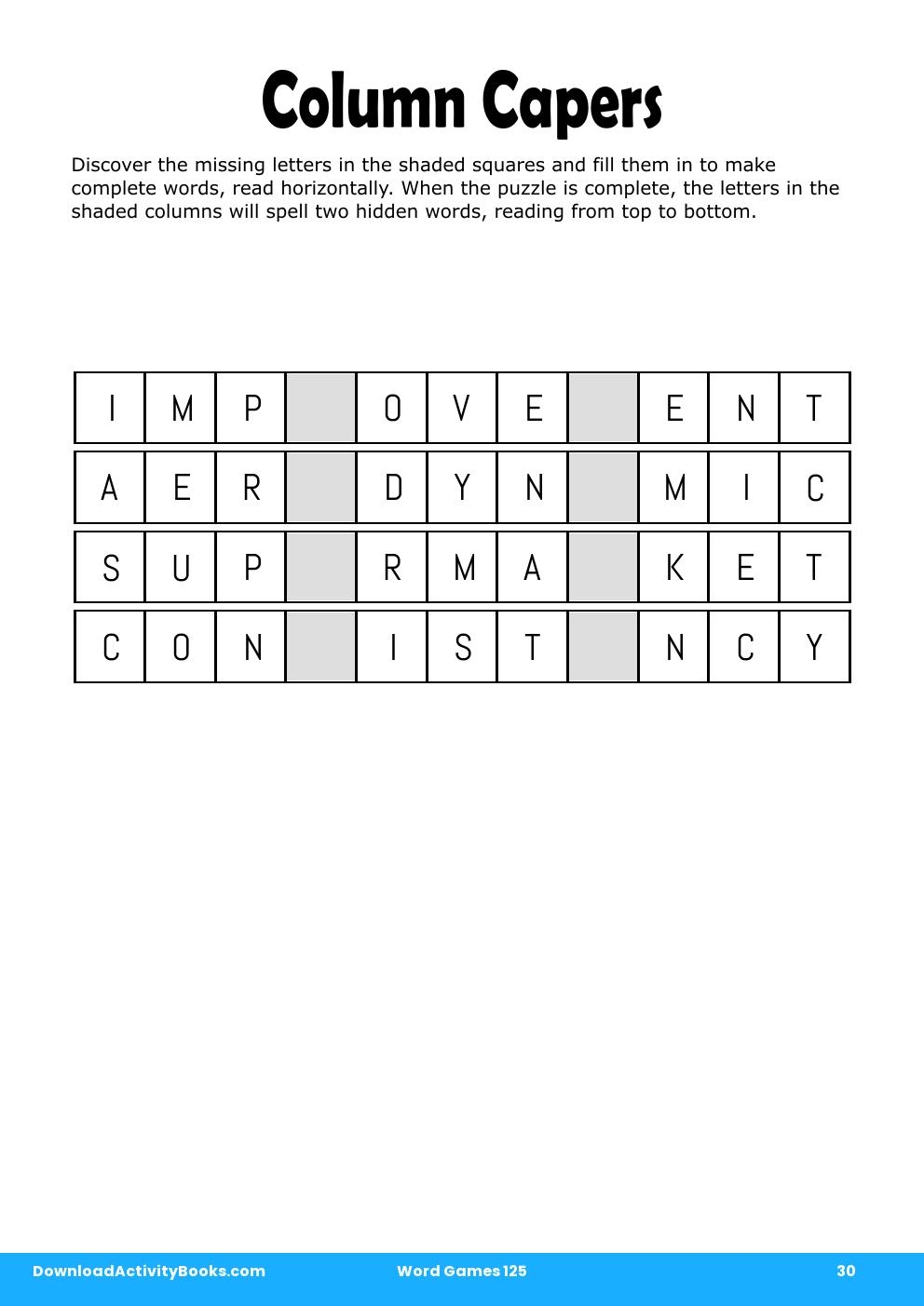 Column Capers in Word Games 125