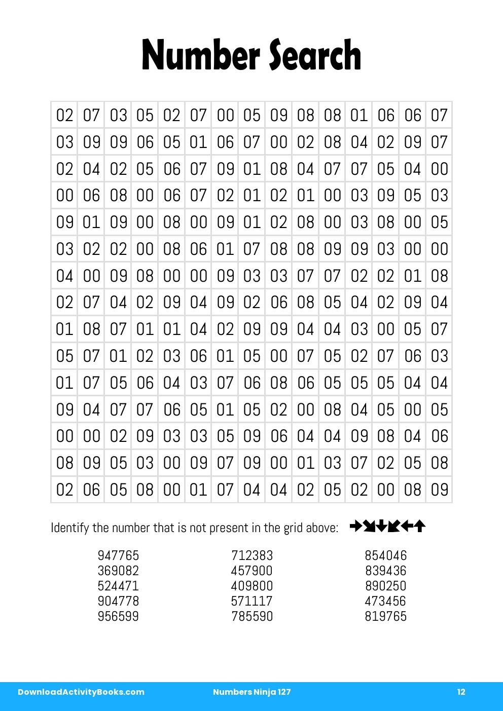 Number Search in Numbers Ninja 127