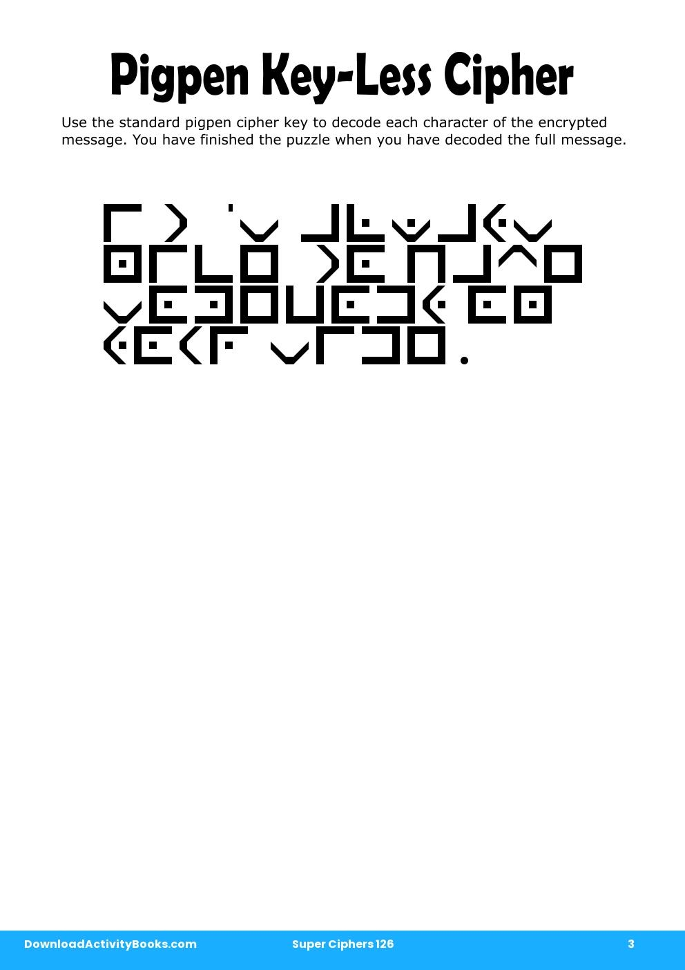 Pigpen Cipher in Super Ciphers 126