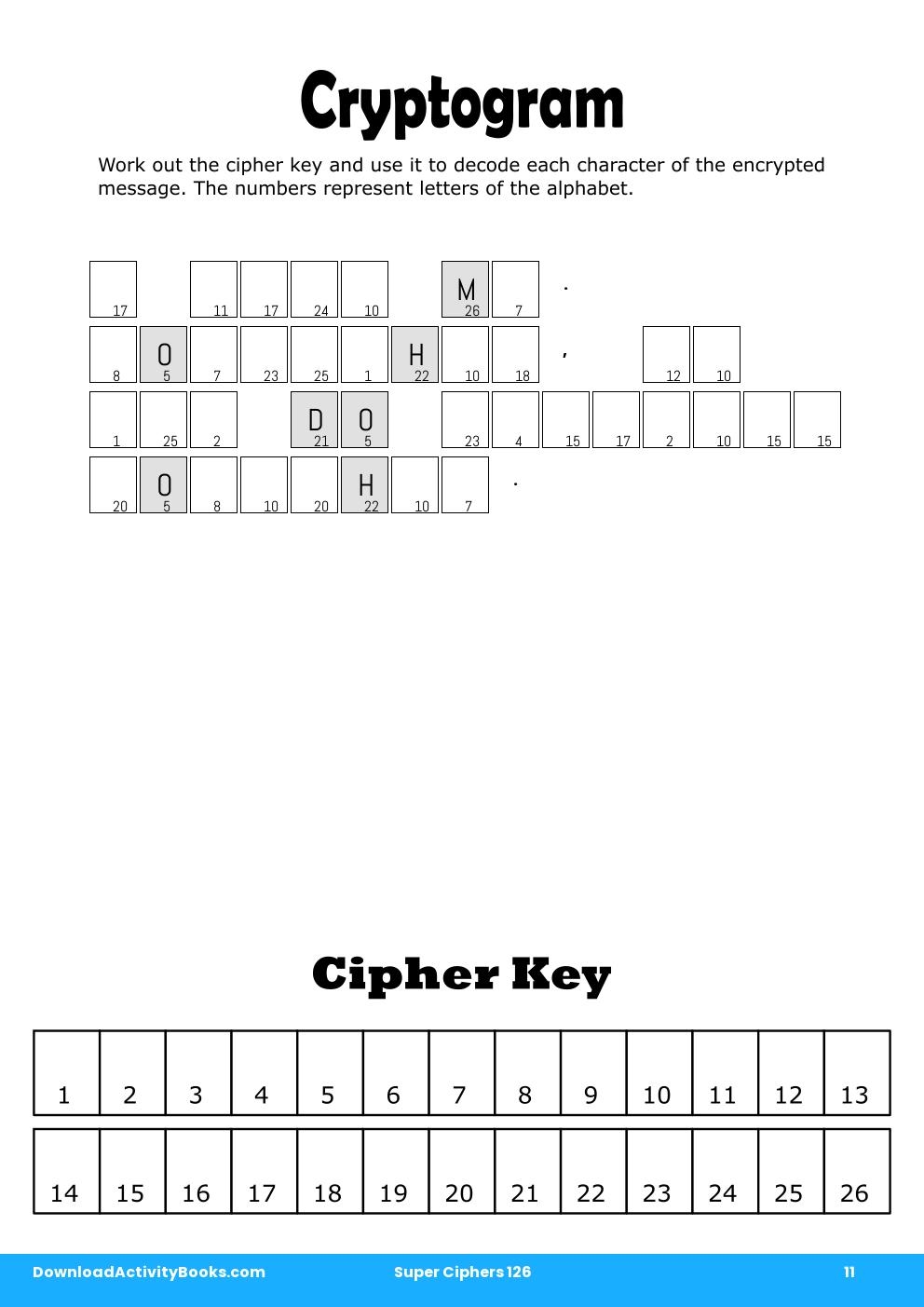 Cryptogram in Super Ciphers 126