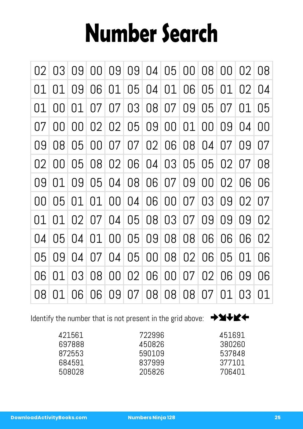 Number Search in Numbers Ninja 128