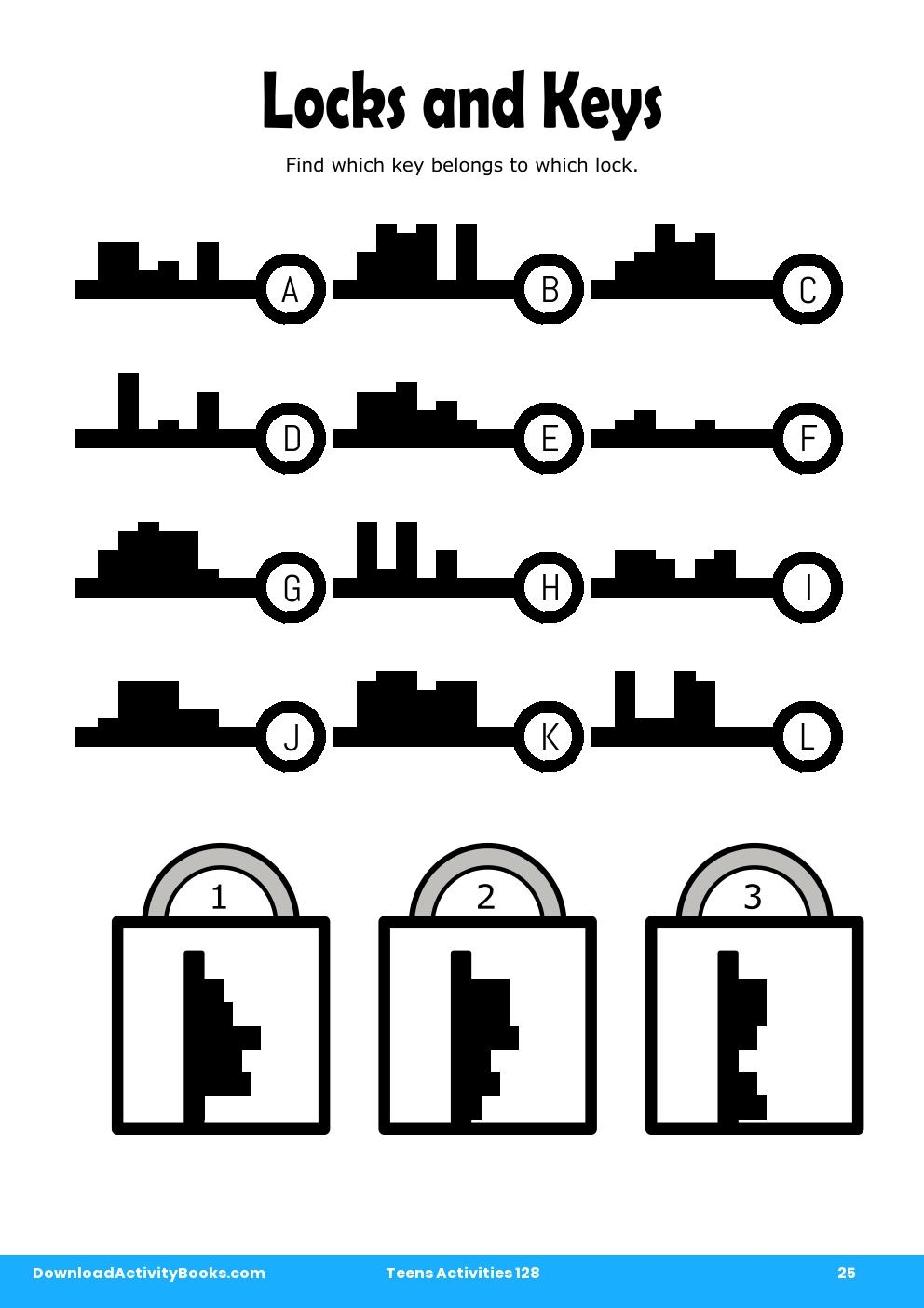 Locks and Keys in Teens Activities 128