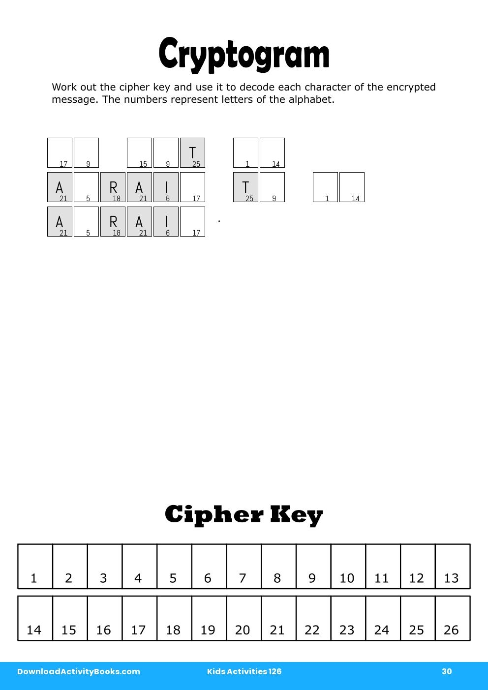 Cryptogram in Kids Activities 126