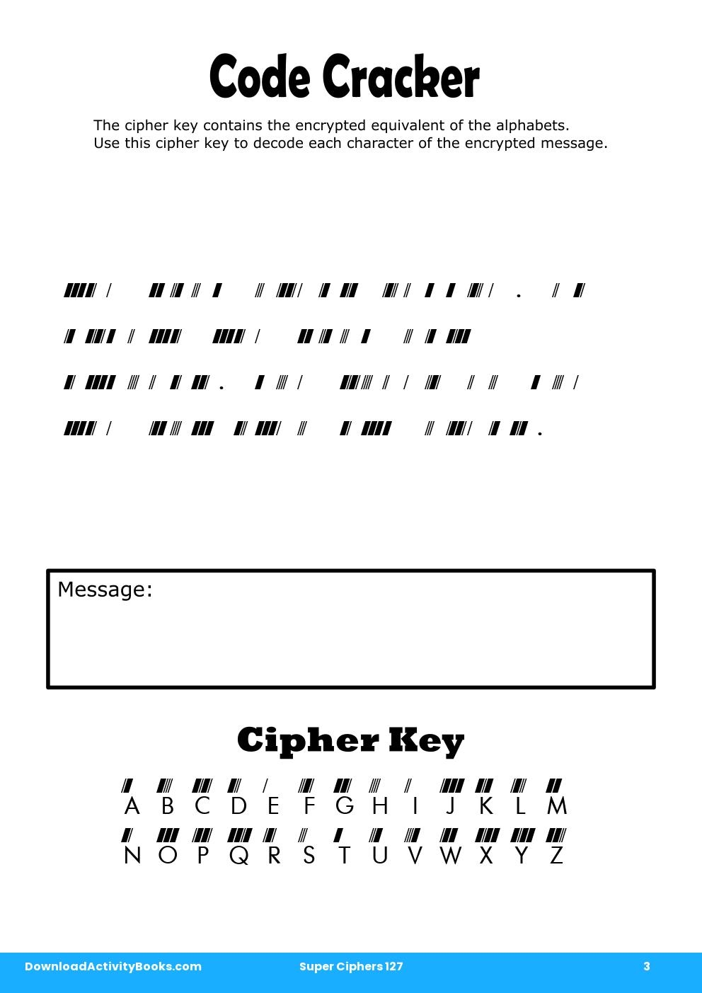 Code Cracker in Super Ciphers 127