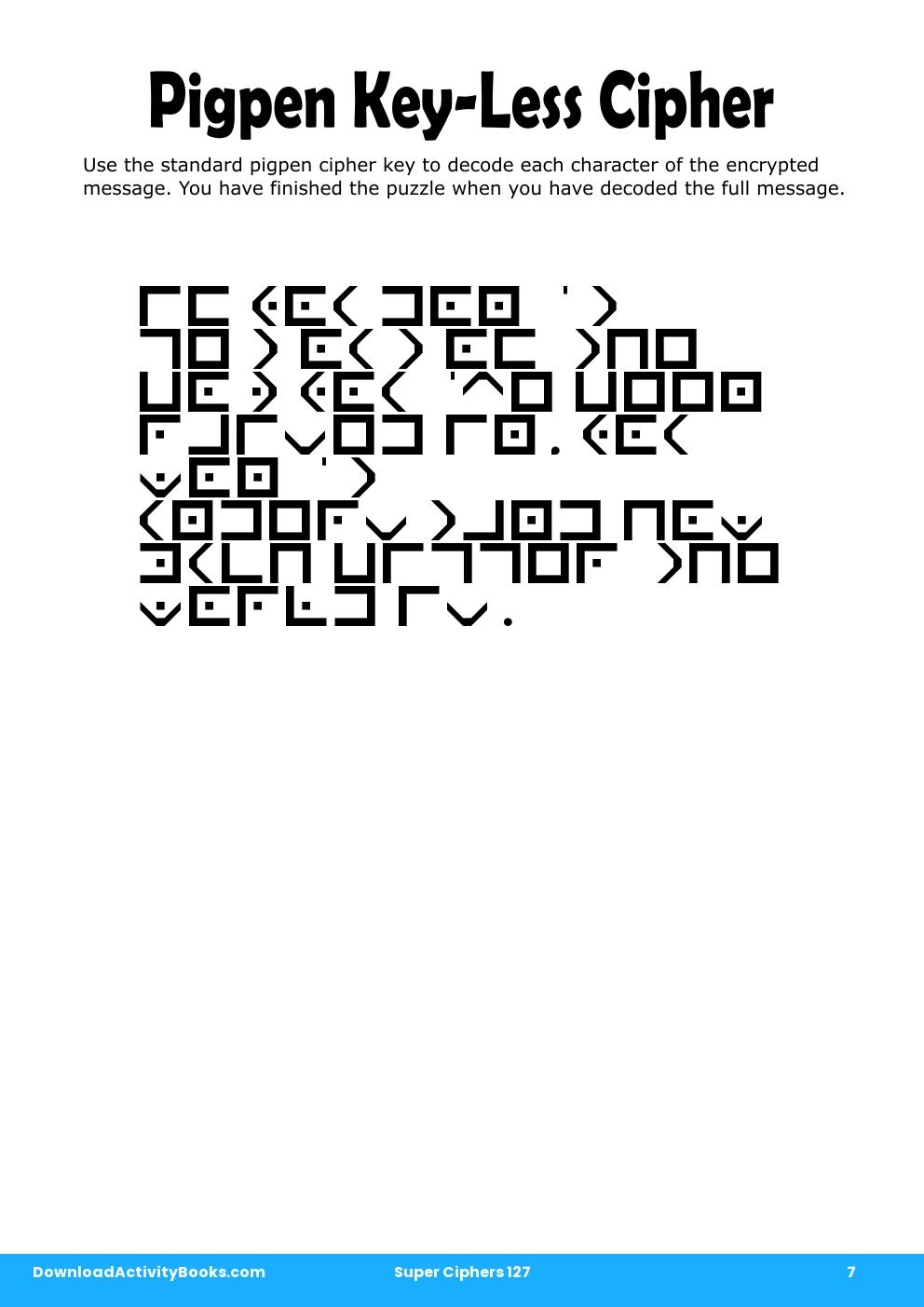 Pigpen Cipher in Super Ciphers 127