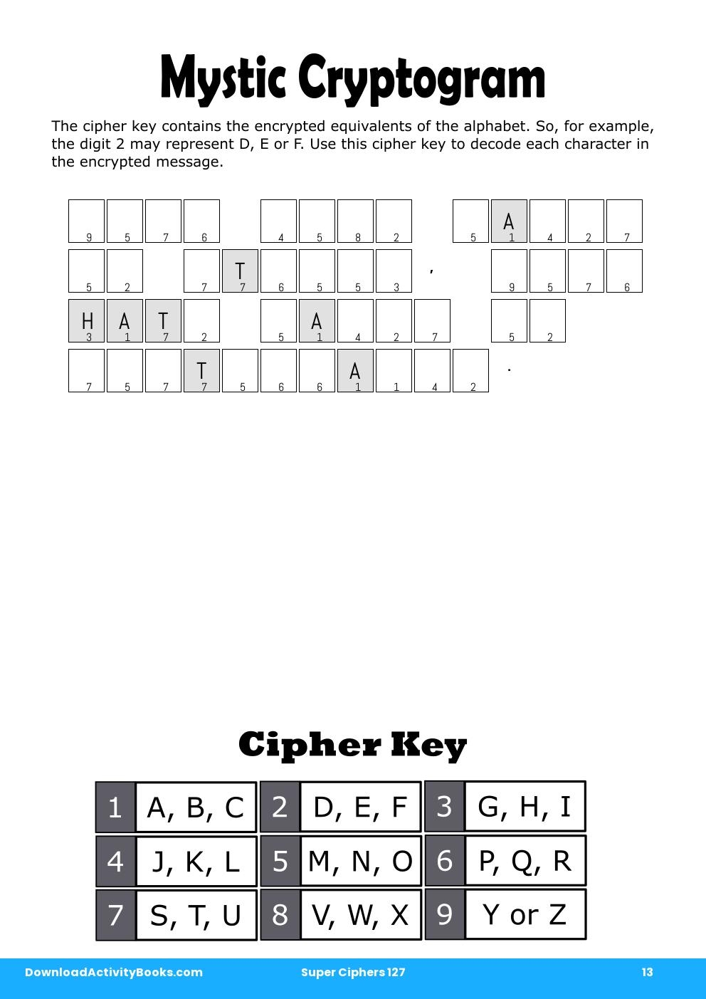 Mystic Cryptogram in Super Ciphers 127