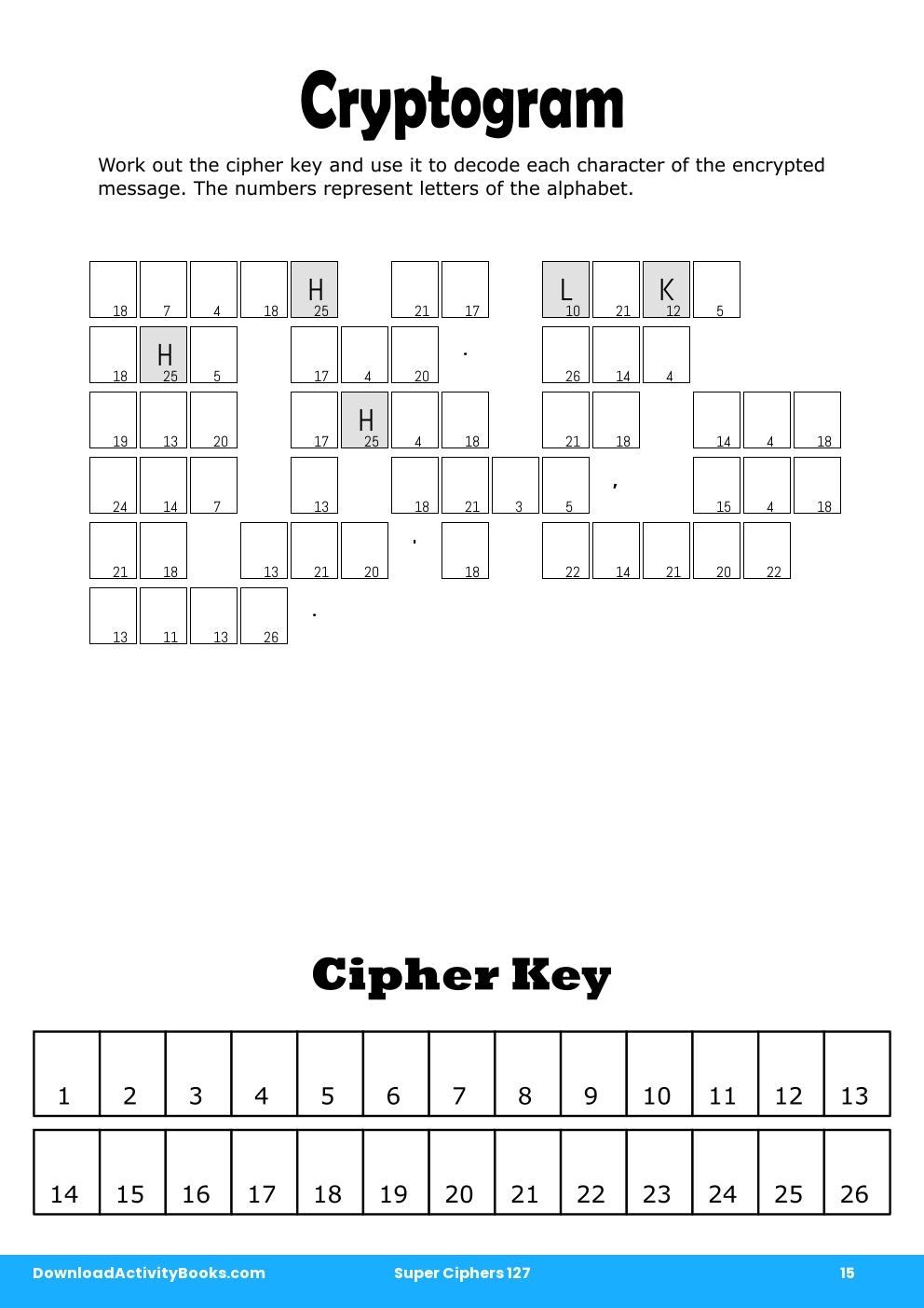 Cryptogram in Super Ciphers 127