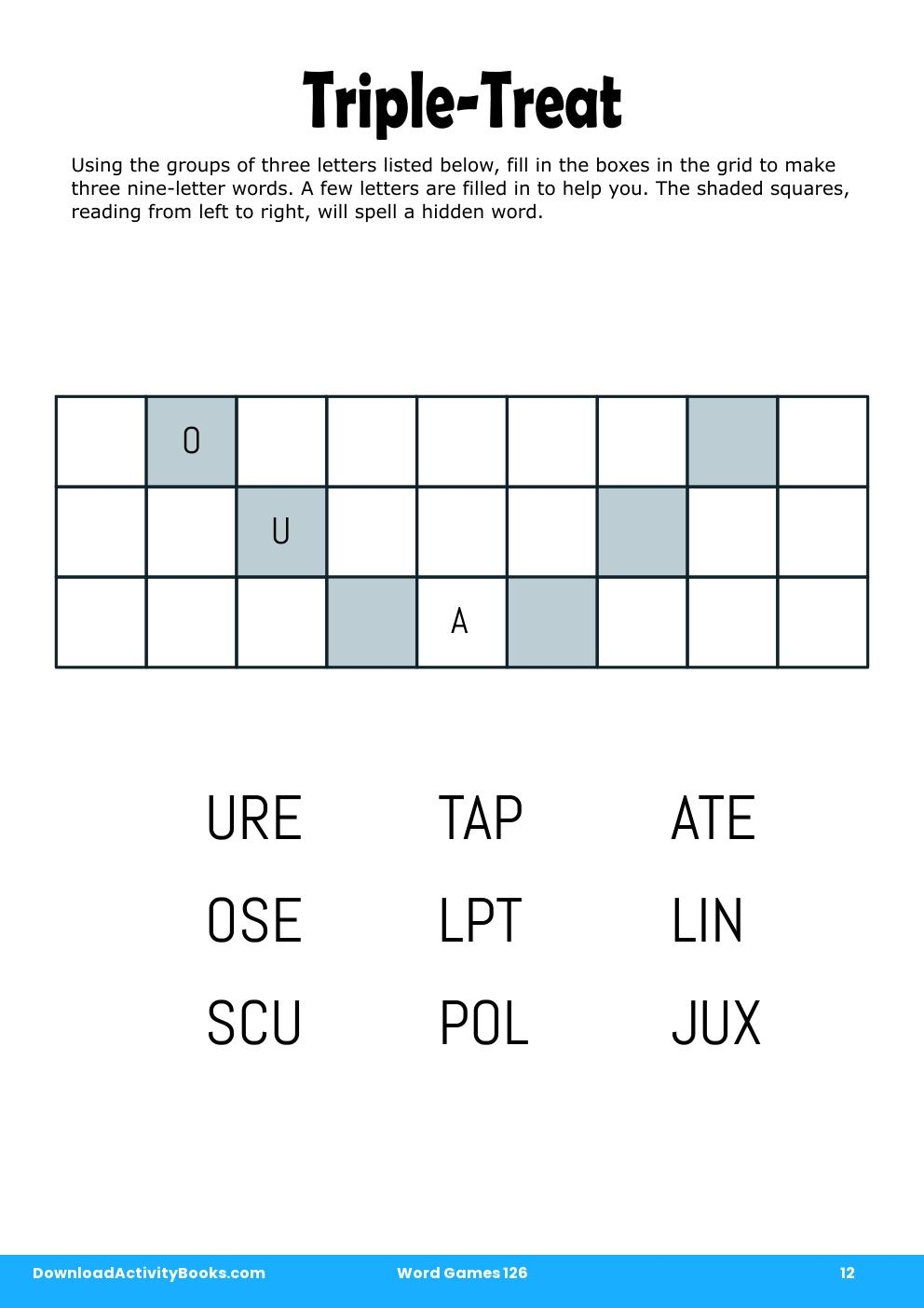 Triple-Treat in Word Games 126