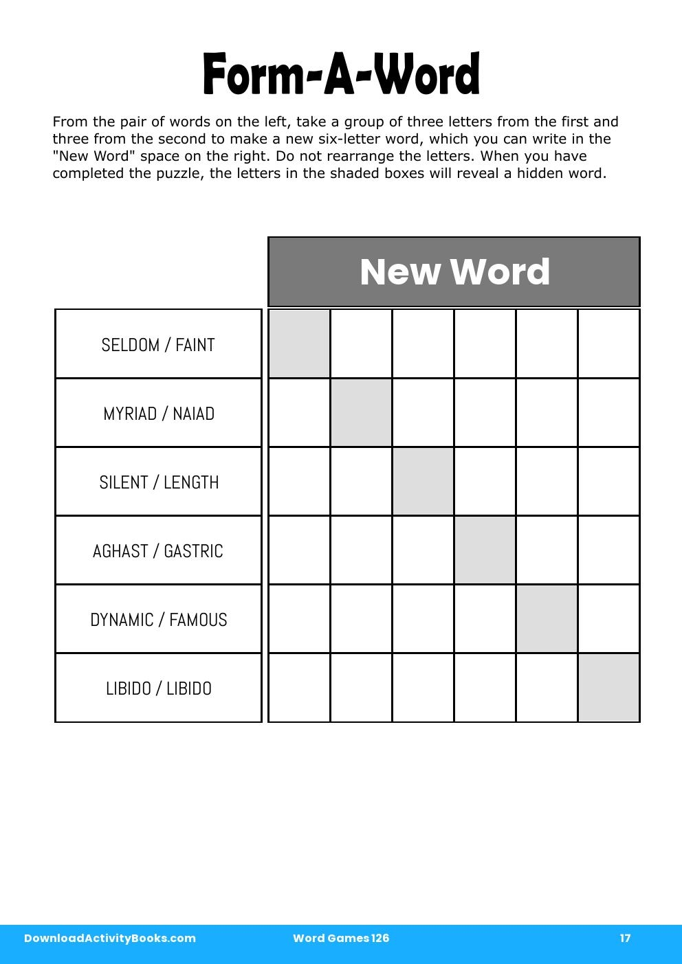 Form-A-Word in Word Games 126