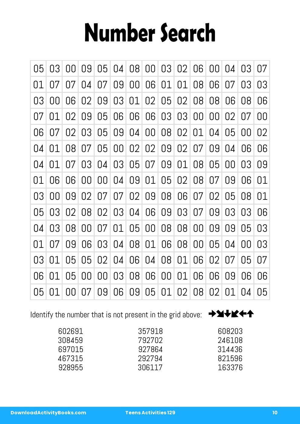 Number Search in Teens Activities 129