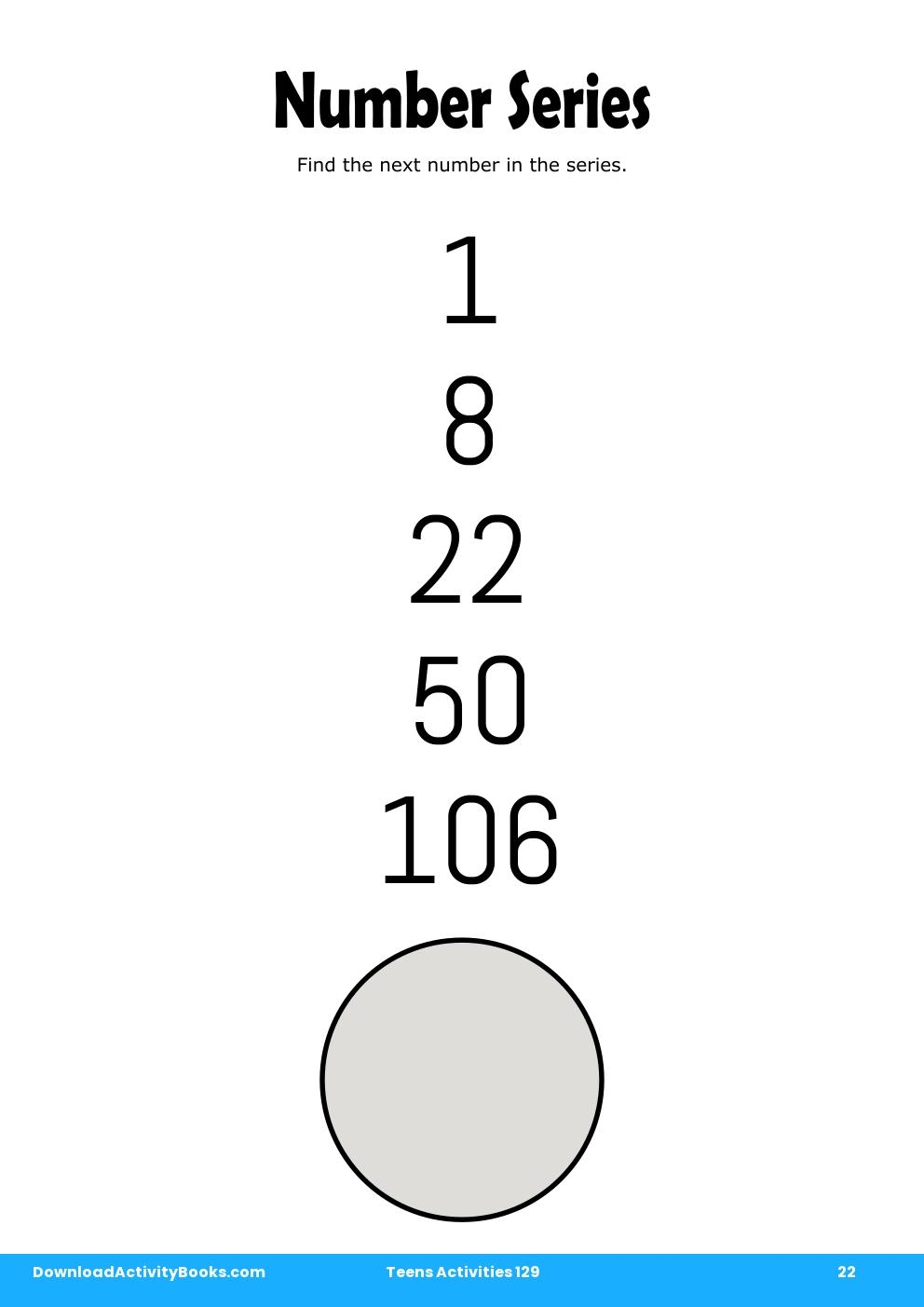 Number Series in Teens Activities 129