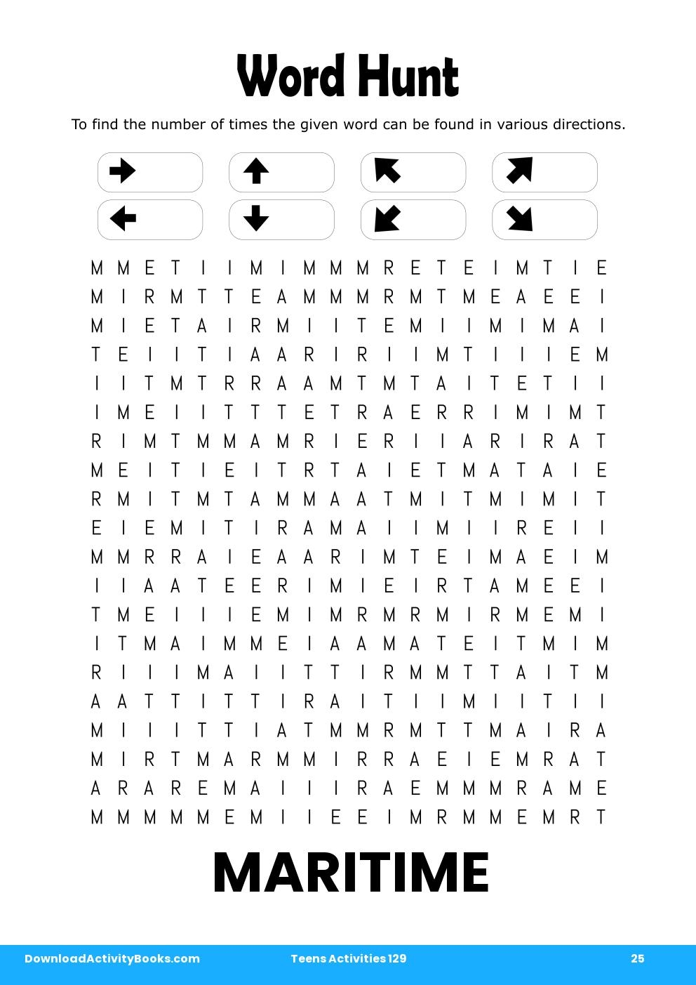 Word Hunt in Teens Activities 129