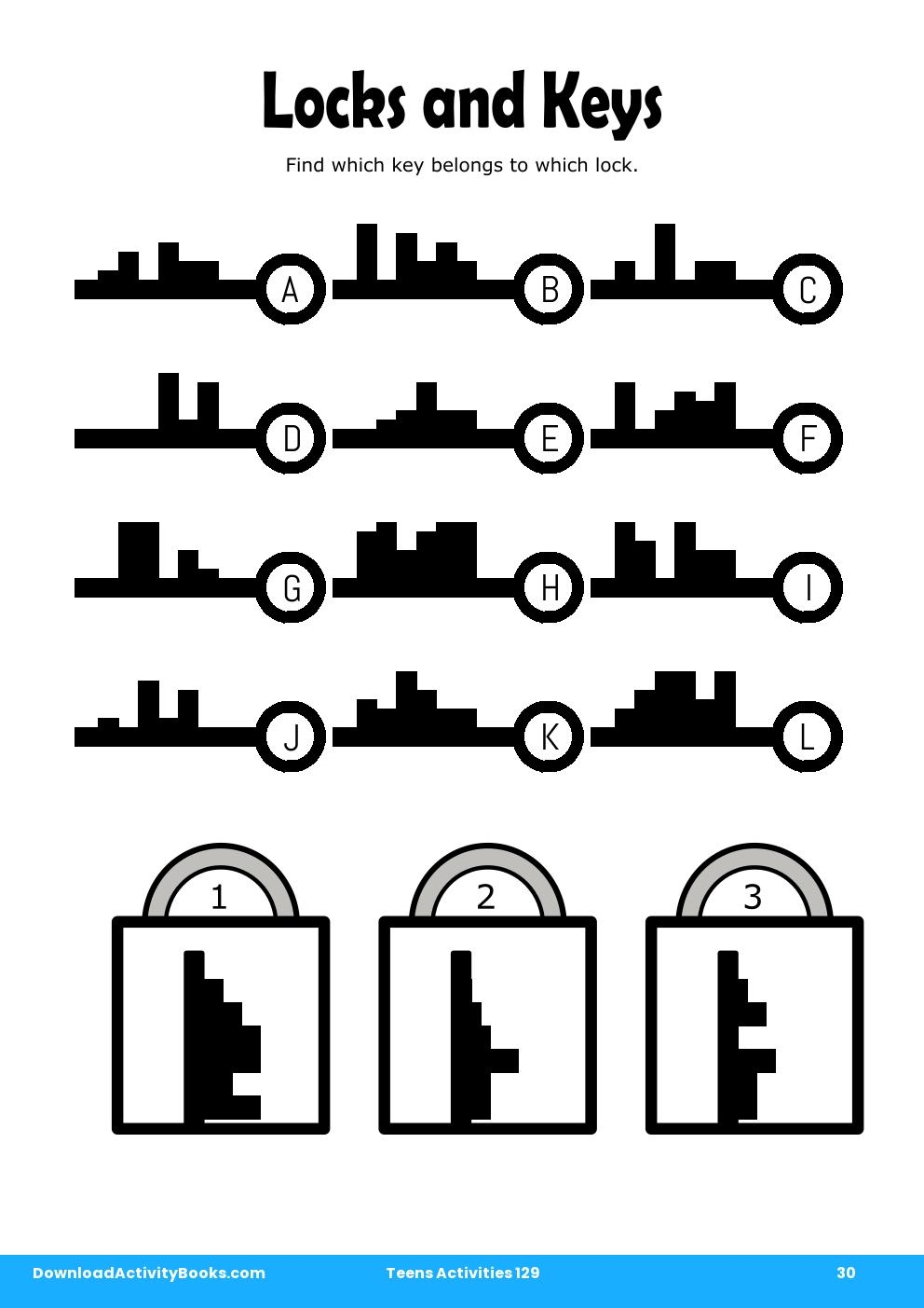 Locks and Keys in Teens Activities 129