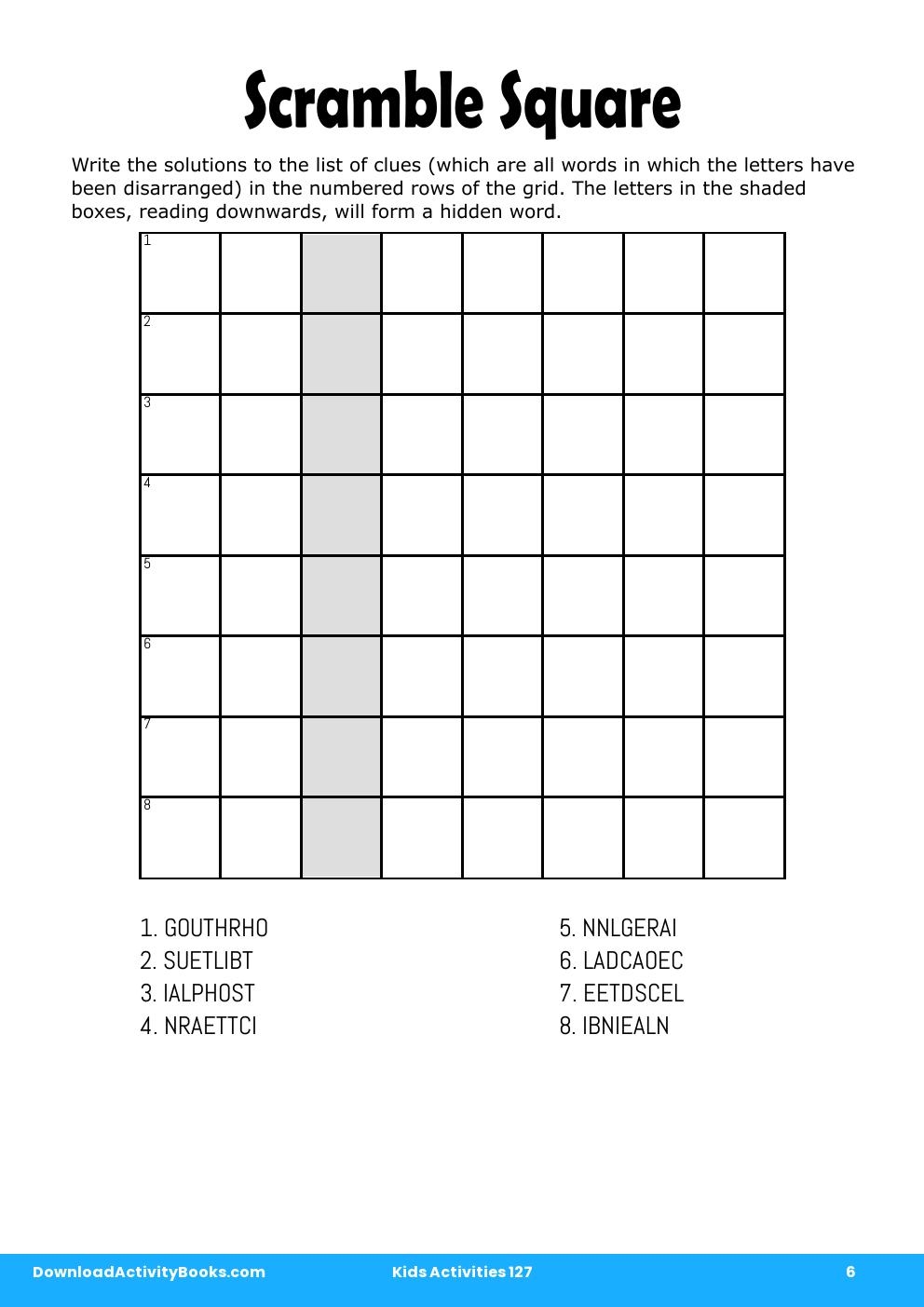 Scramble Square in Kids Activities 127