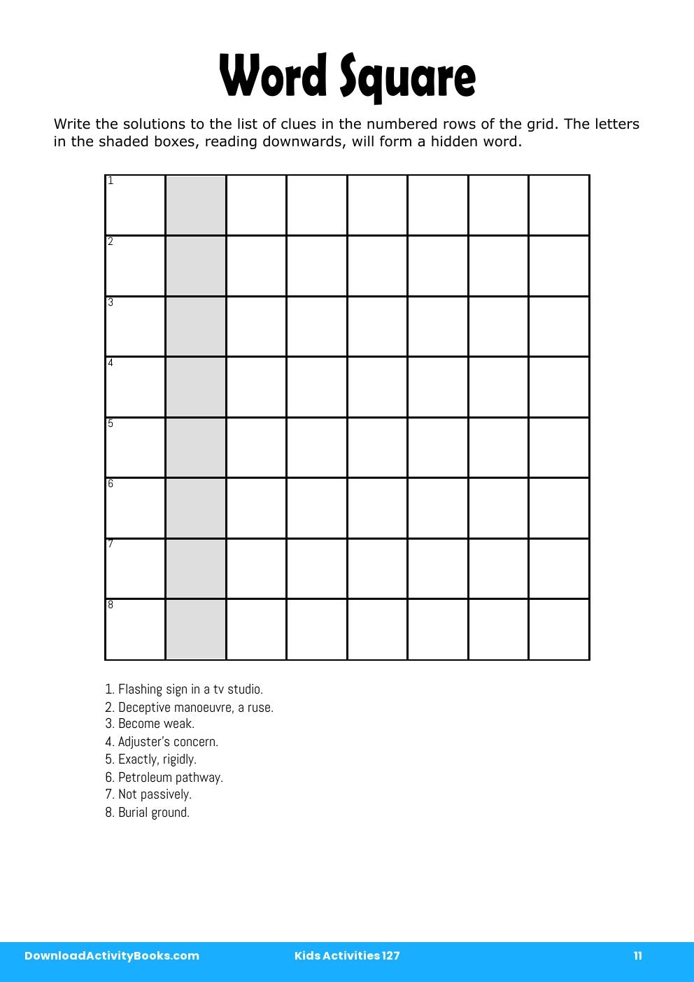 Word Square in Kids Activities 127