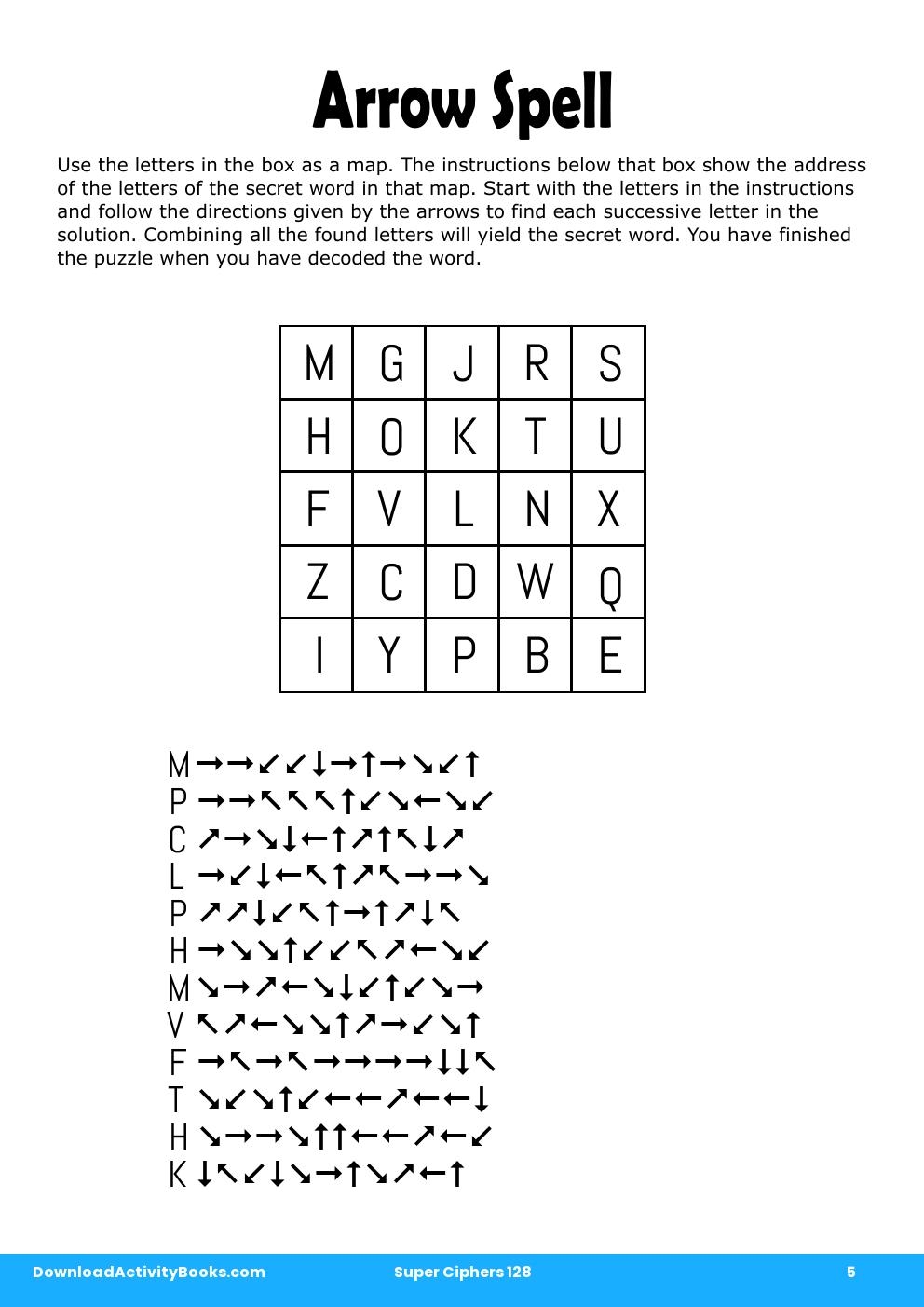 Arrow Spell in Super Ciphers 128