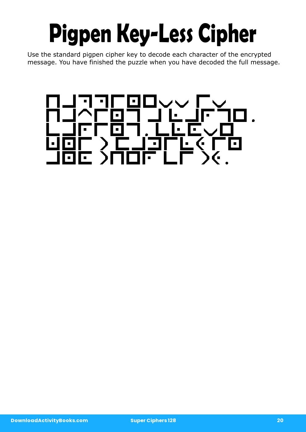 Pigpen Cipher in Super Ciphers 128