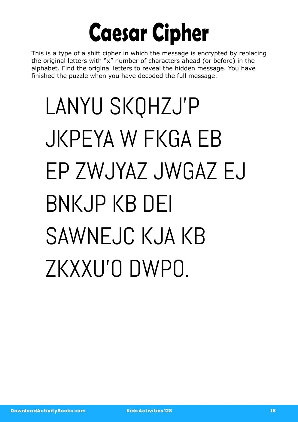 Caesar Cipher in Kids Activities 128