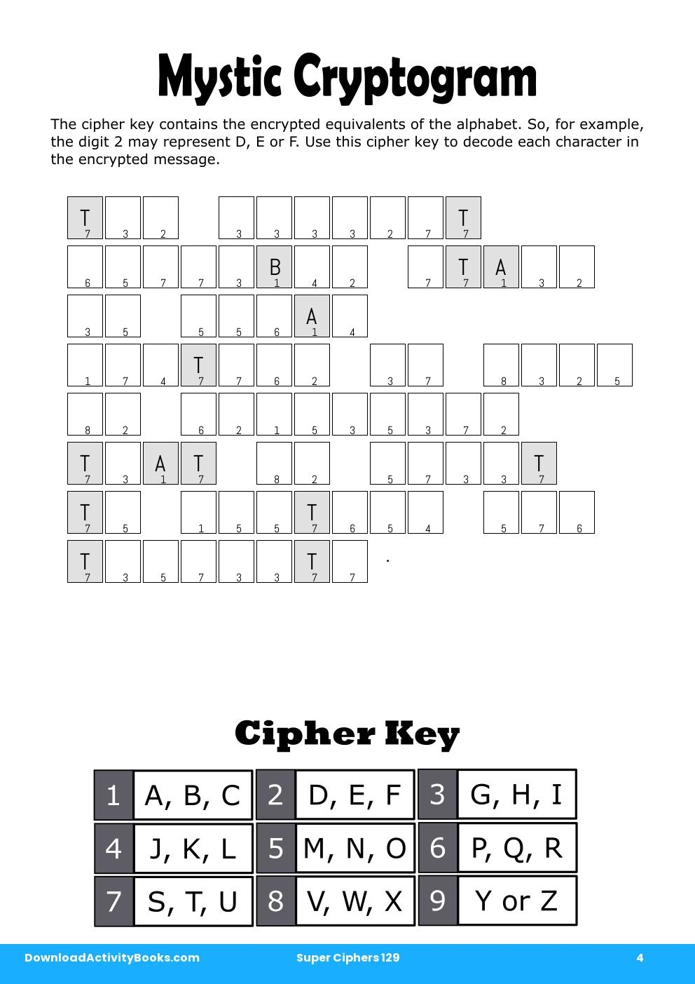 Mystic Cryptogram in Super Ciphers 129