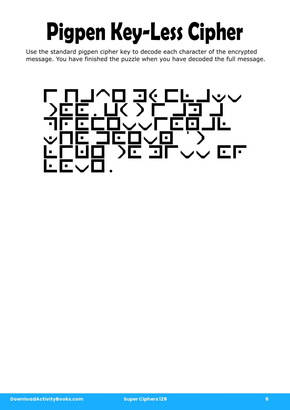 Pigpen Cipher in Super Ciphers 129