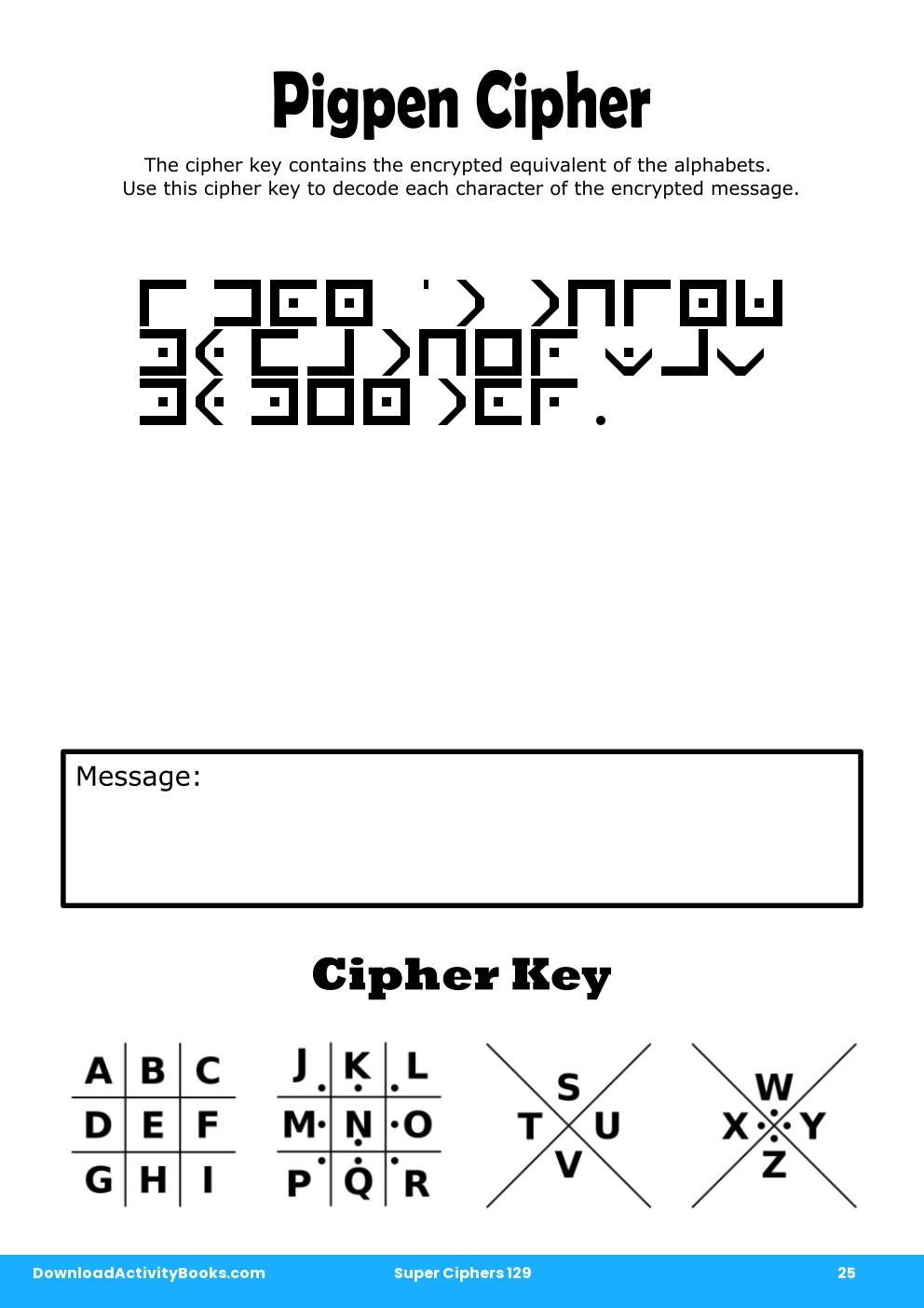 Pigpen Cipher in Super Ciphers 129