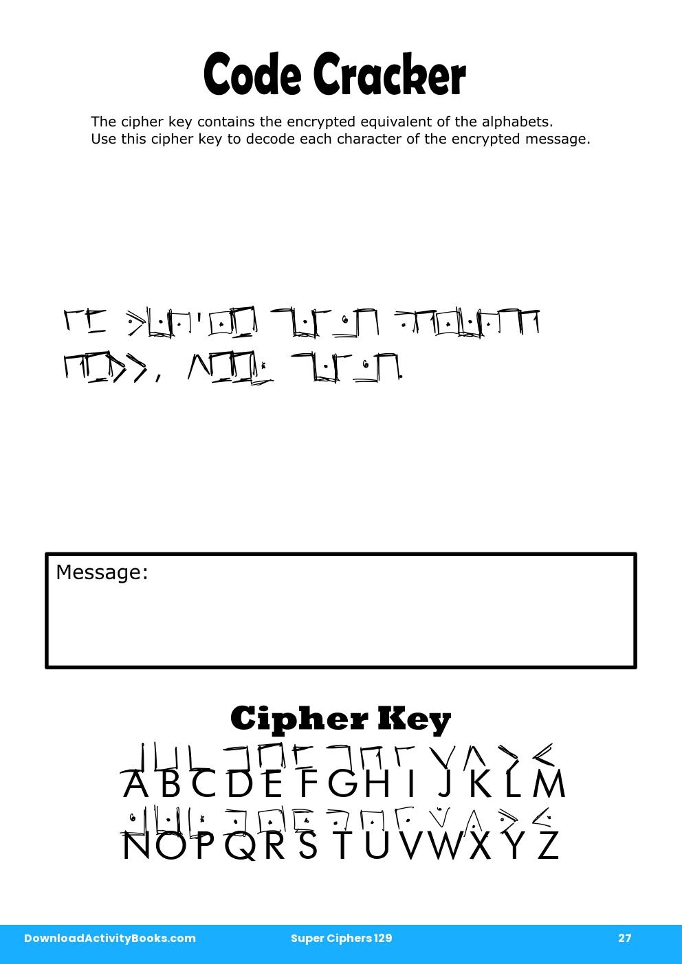 Code Cracker in Super Ciphers 129