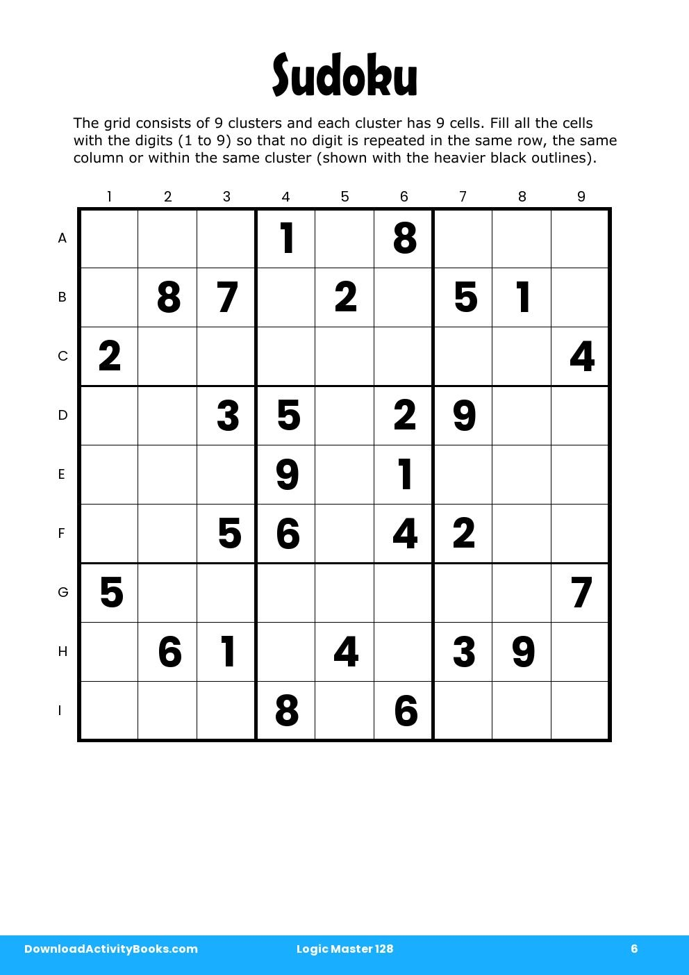 Sudoku in Logic Master 128
