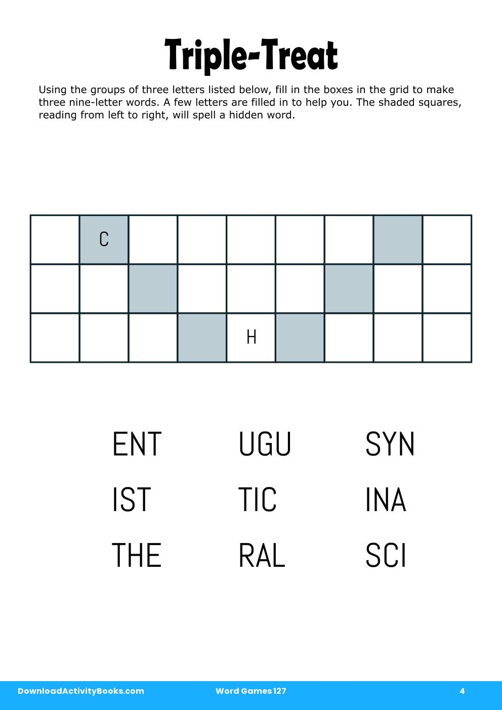 Triple-Treat in Word Games 127