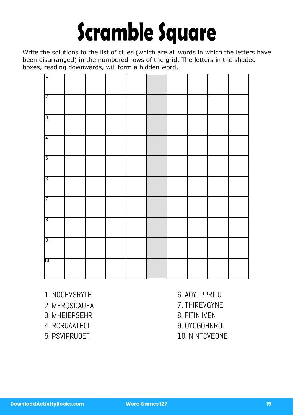 Scramble Square in Word Games 127