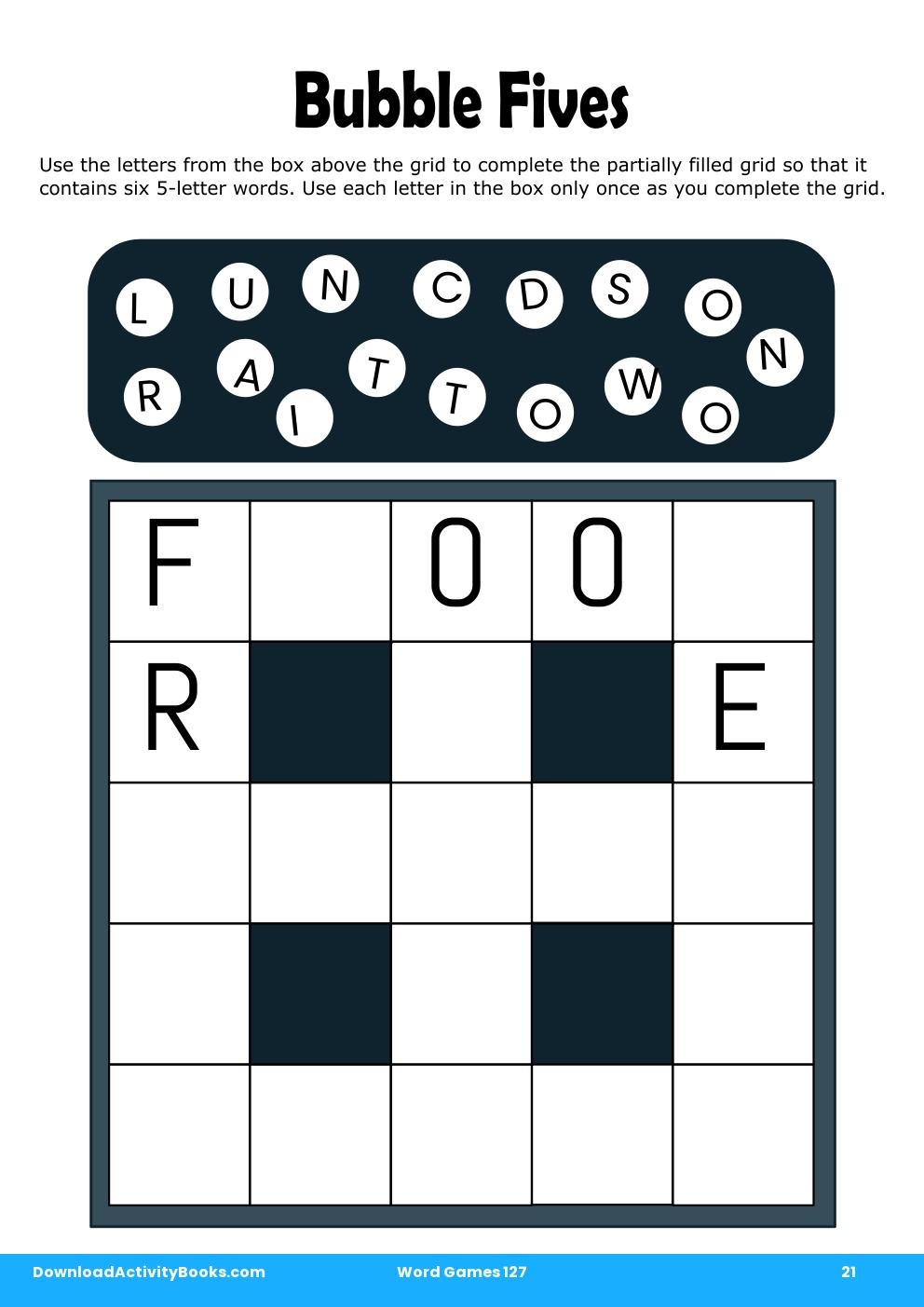 Bubble Fives in Word Games 127