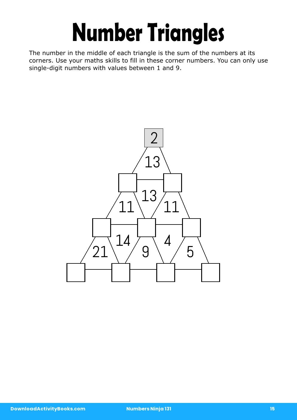 Number Triangles in Numbers Ninja 131