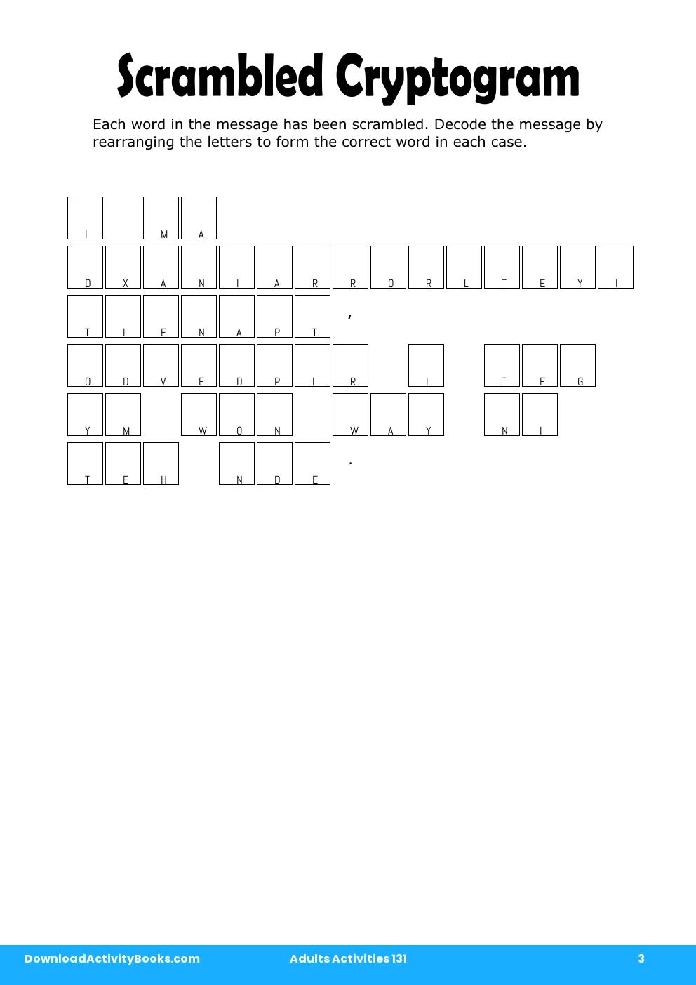 Scrambled Cryptogram in Adults Activities 131