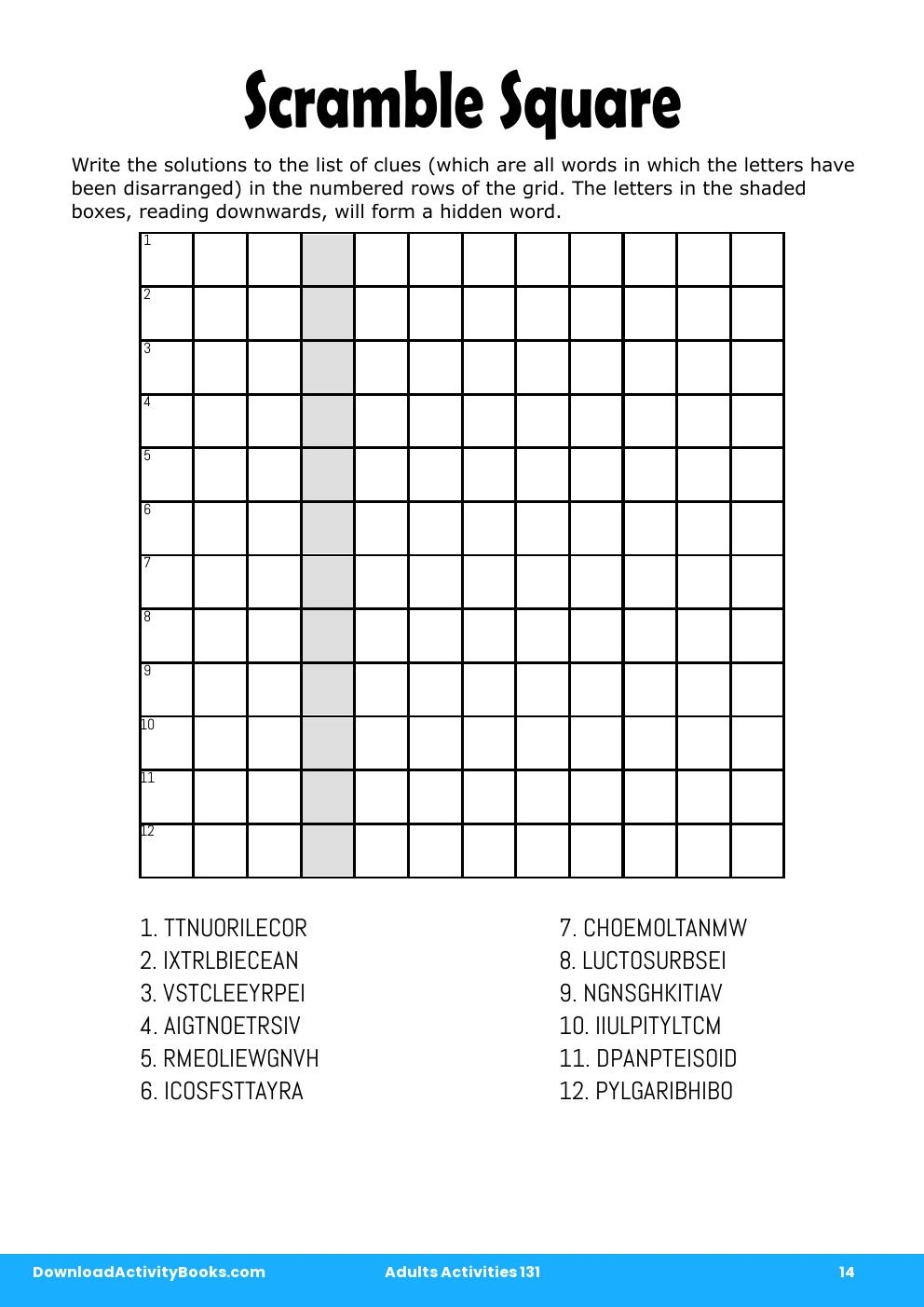 Scramble Square in Adults Activities 131