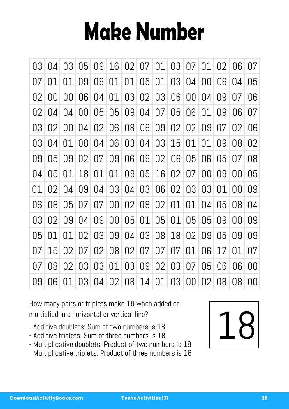 Make Number in Teens Activities 131