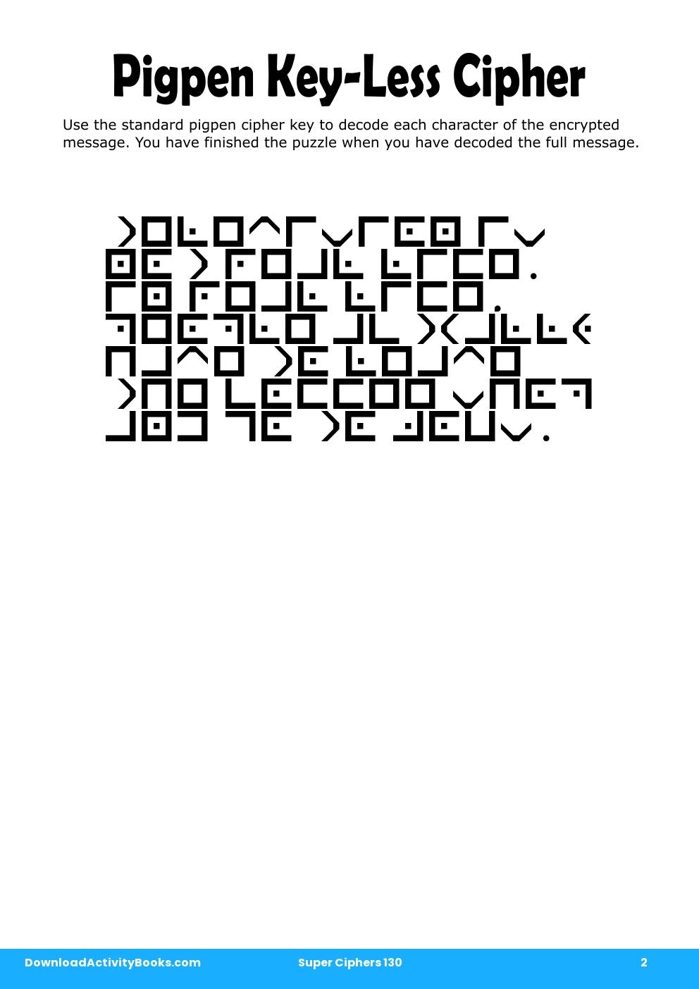 Pigpen Cipher in Super Ciphers 130