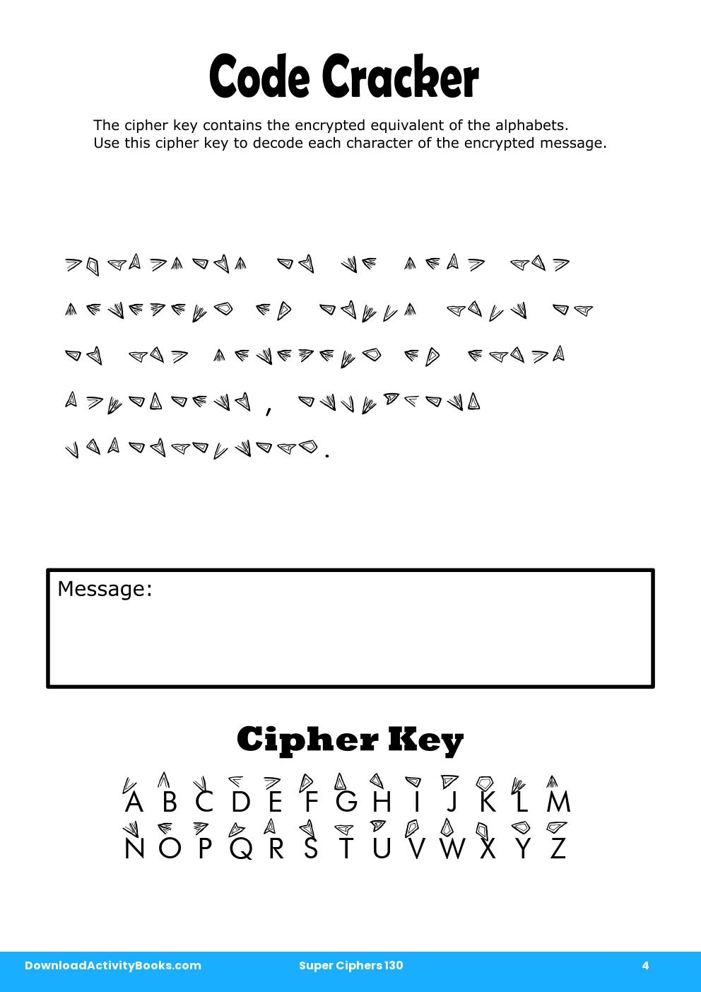 Code Cracker in Super Ciphers 130