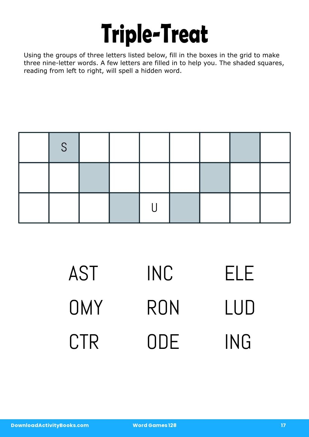 Triple-Treat in Word Games 128