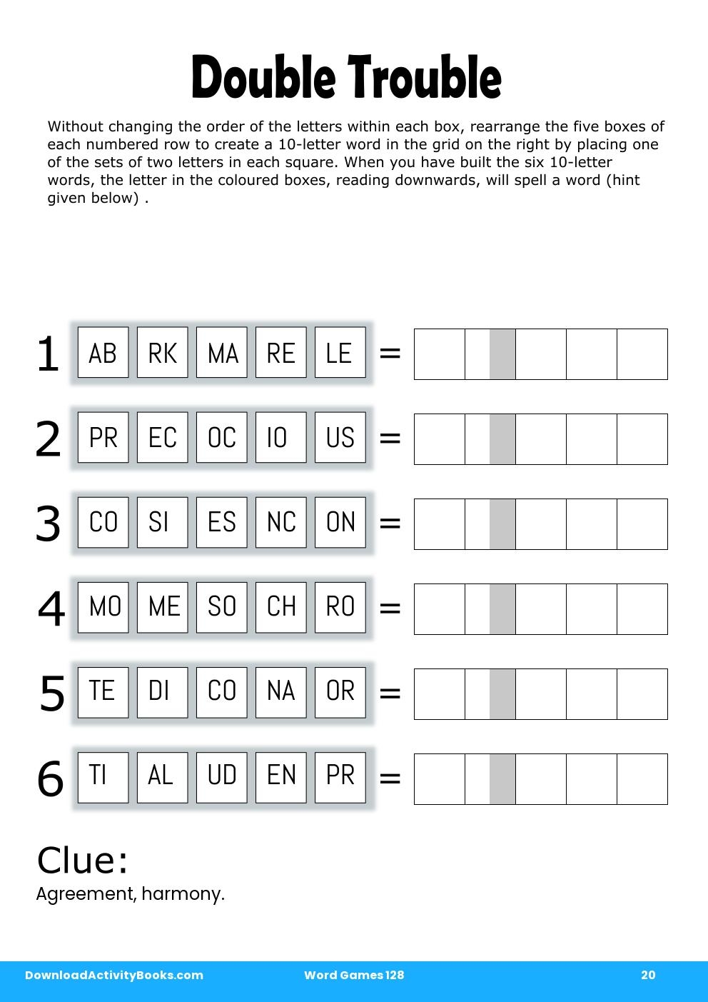 Double Trouble in Word Games 128