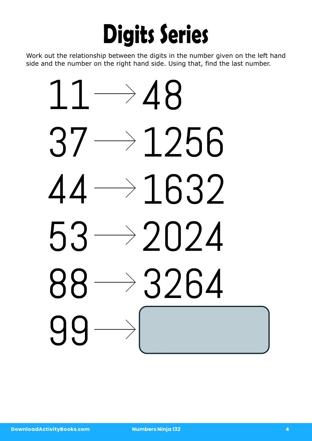 Digits Series in Numbers Ninja 132