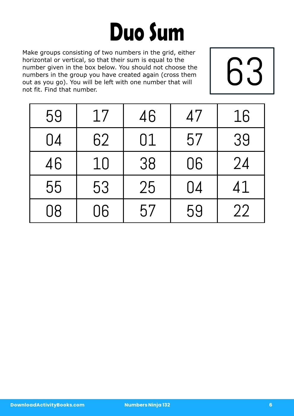 Duo Sum in Numbers Ninja 132