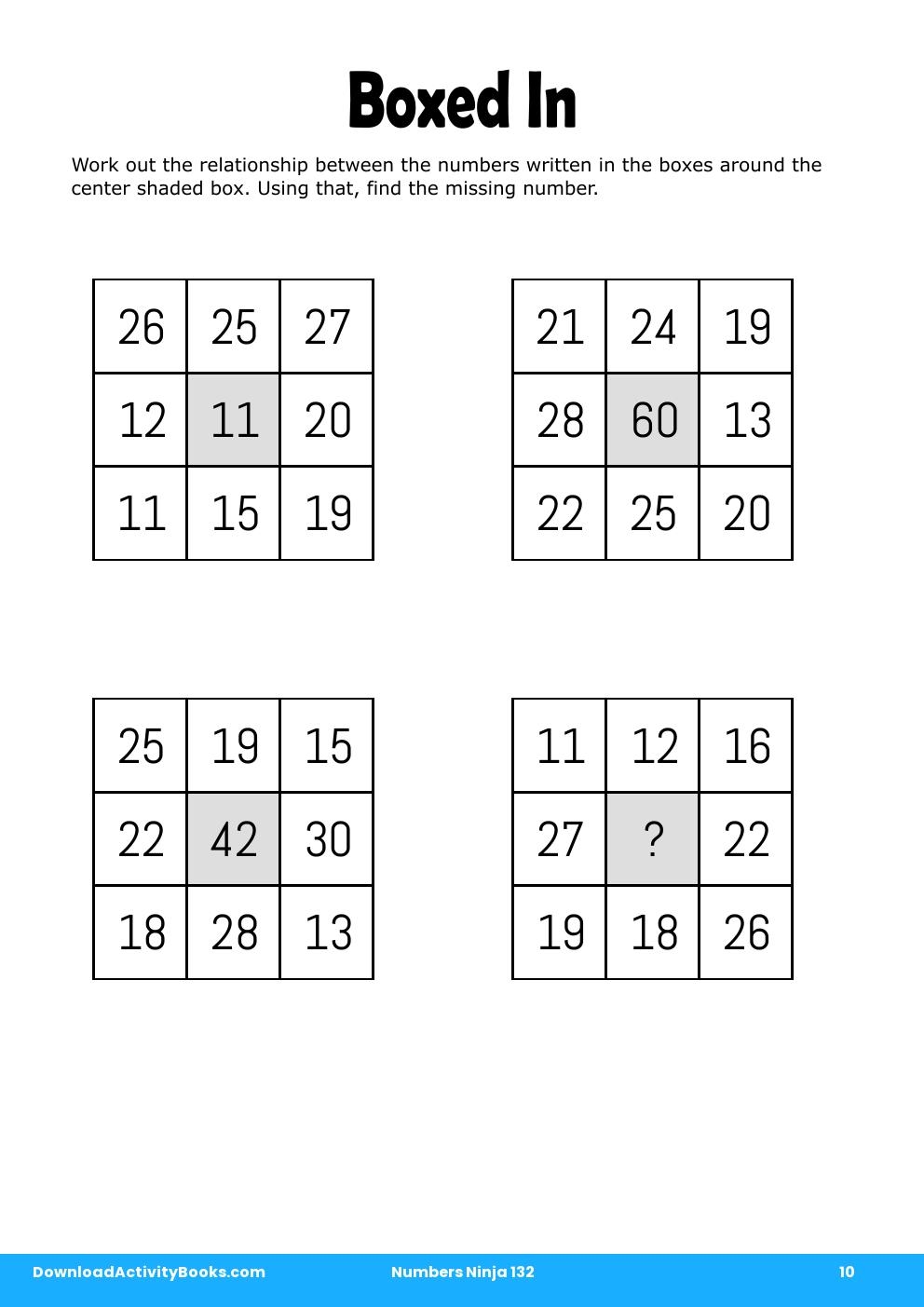 Boxed In in Numbers Ninja 132