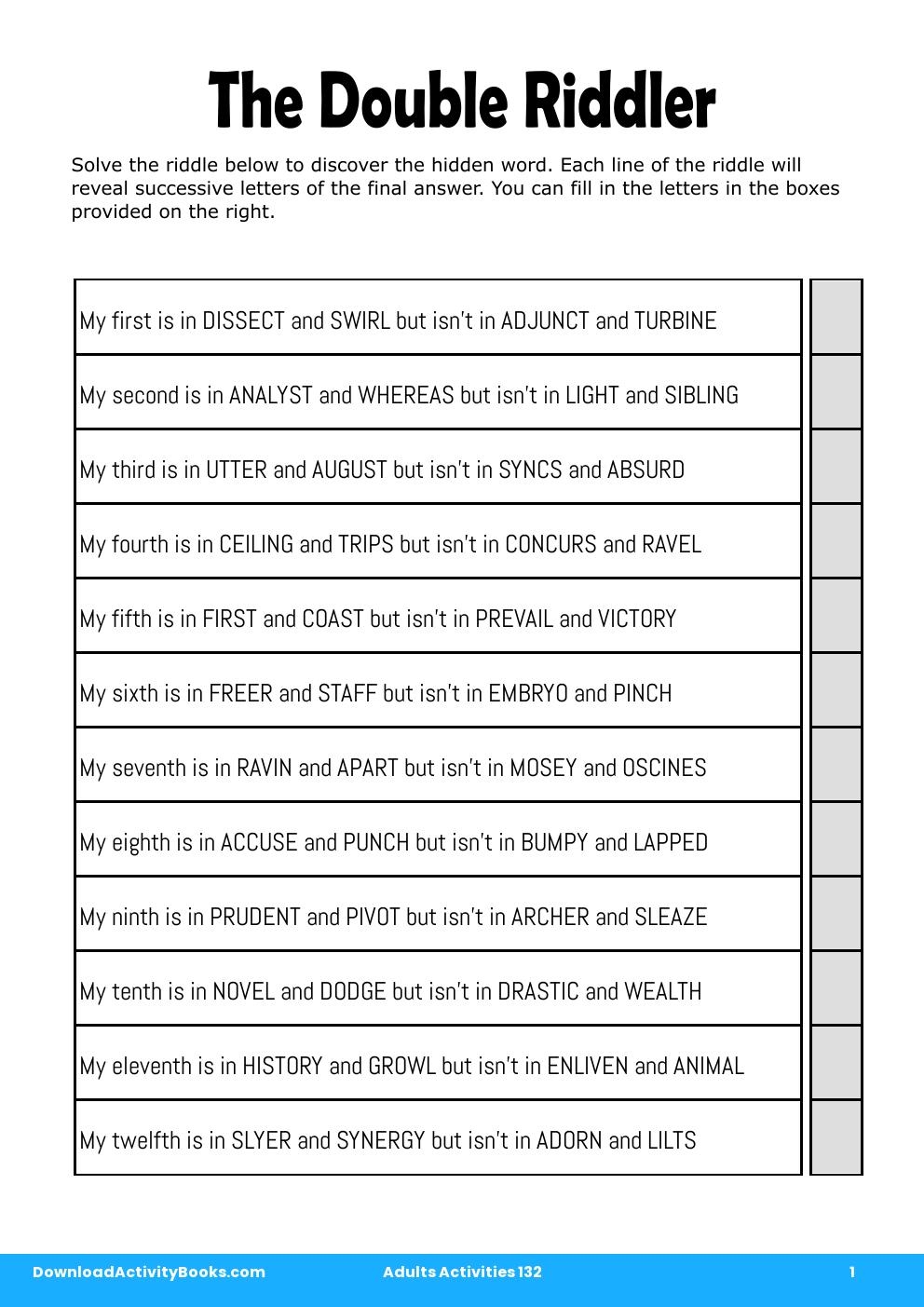 The Double Riddler in Adults Activities 132
