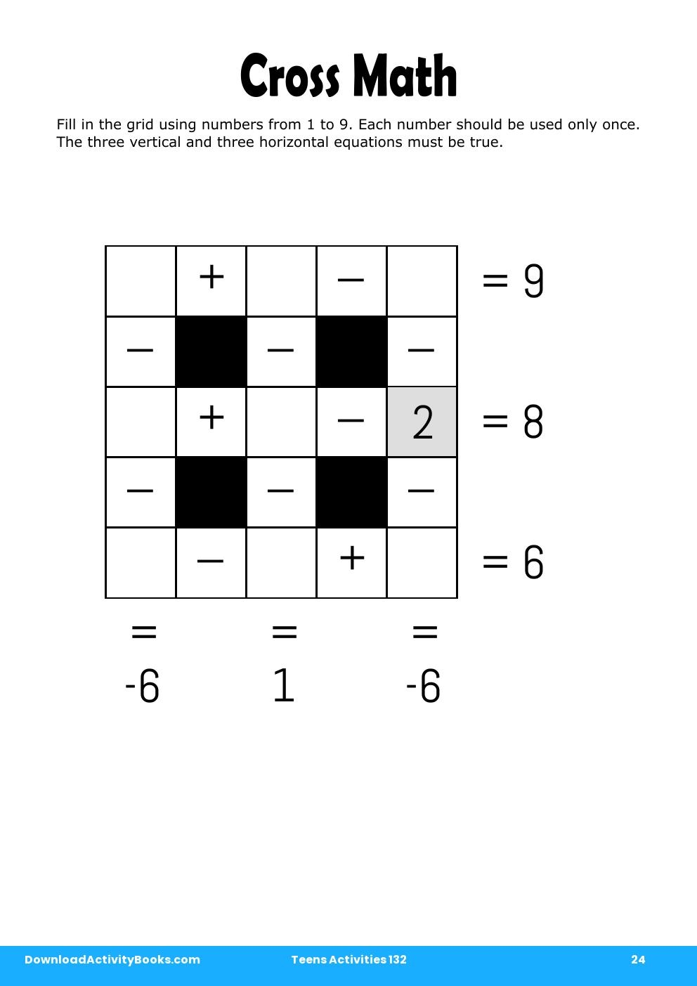 Cross Math in Teens Activities 132